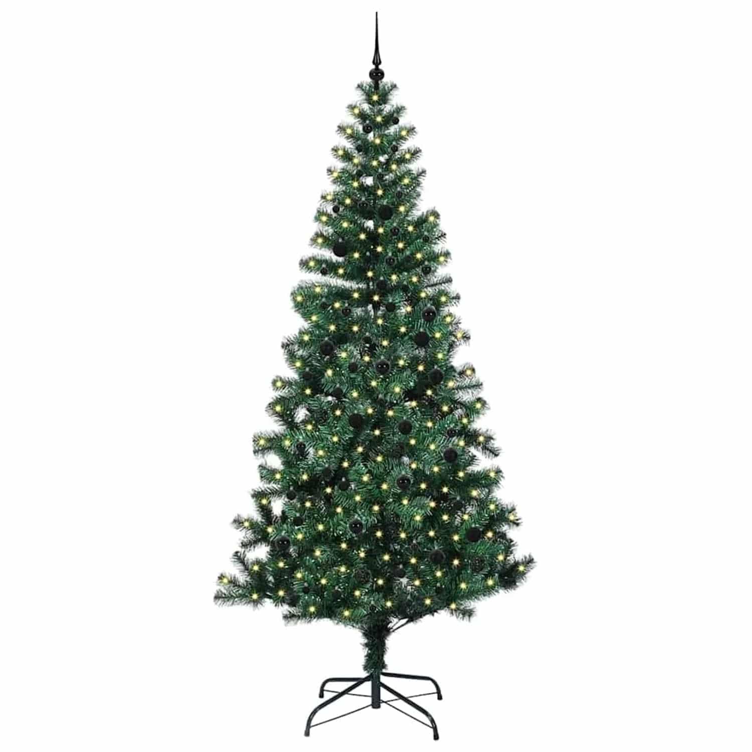 vidaXL Künstlicher Vorbeleuchteter Weihnachtsbaum Grün 240 cm 3396789