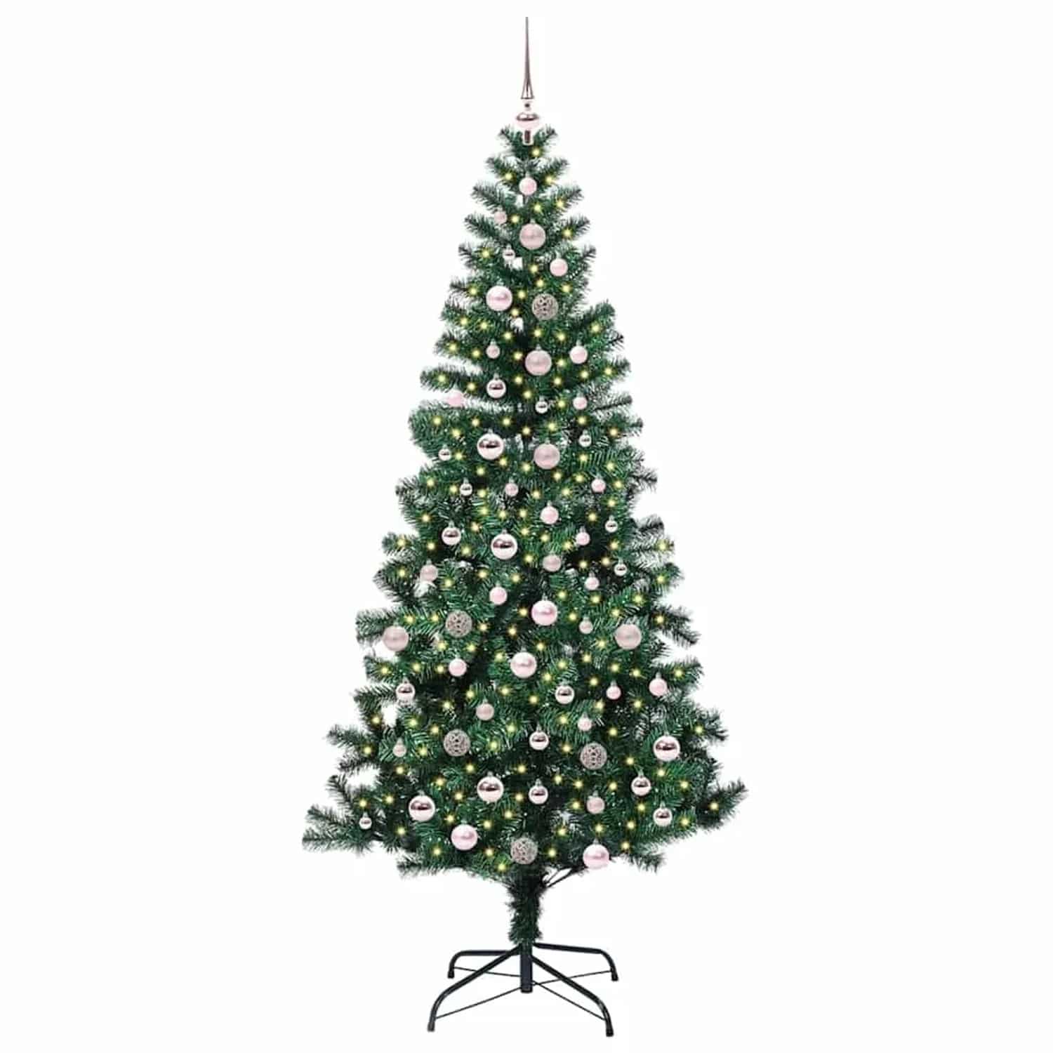 vidaXL Künstlicher Vorbeleuchteter Weihnachtsbaum Grün 240 cm 3396790