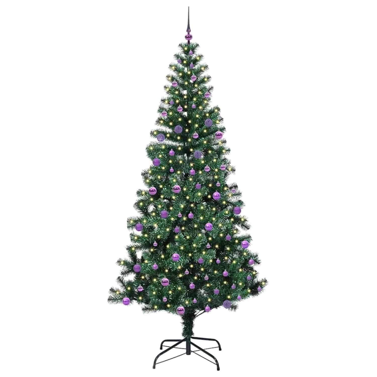 vidaXL Künstlicher Vorbeleuchteter Weihnachtsbaum Grün 240 cm 3396794