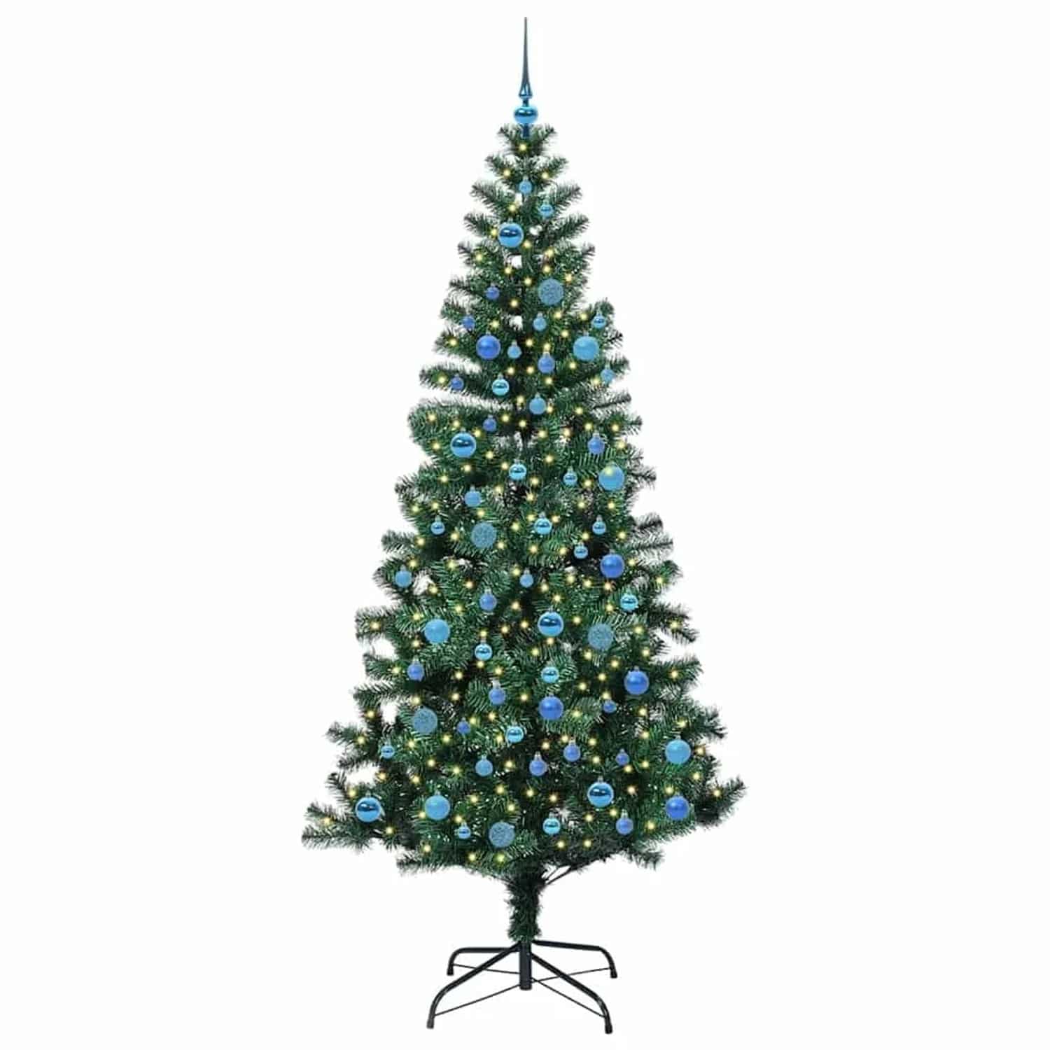 vidaXL Künstlicher Vorbeleuchteter Weihnachtsbaum Grün 240 cm 3396795