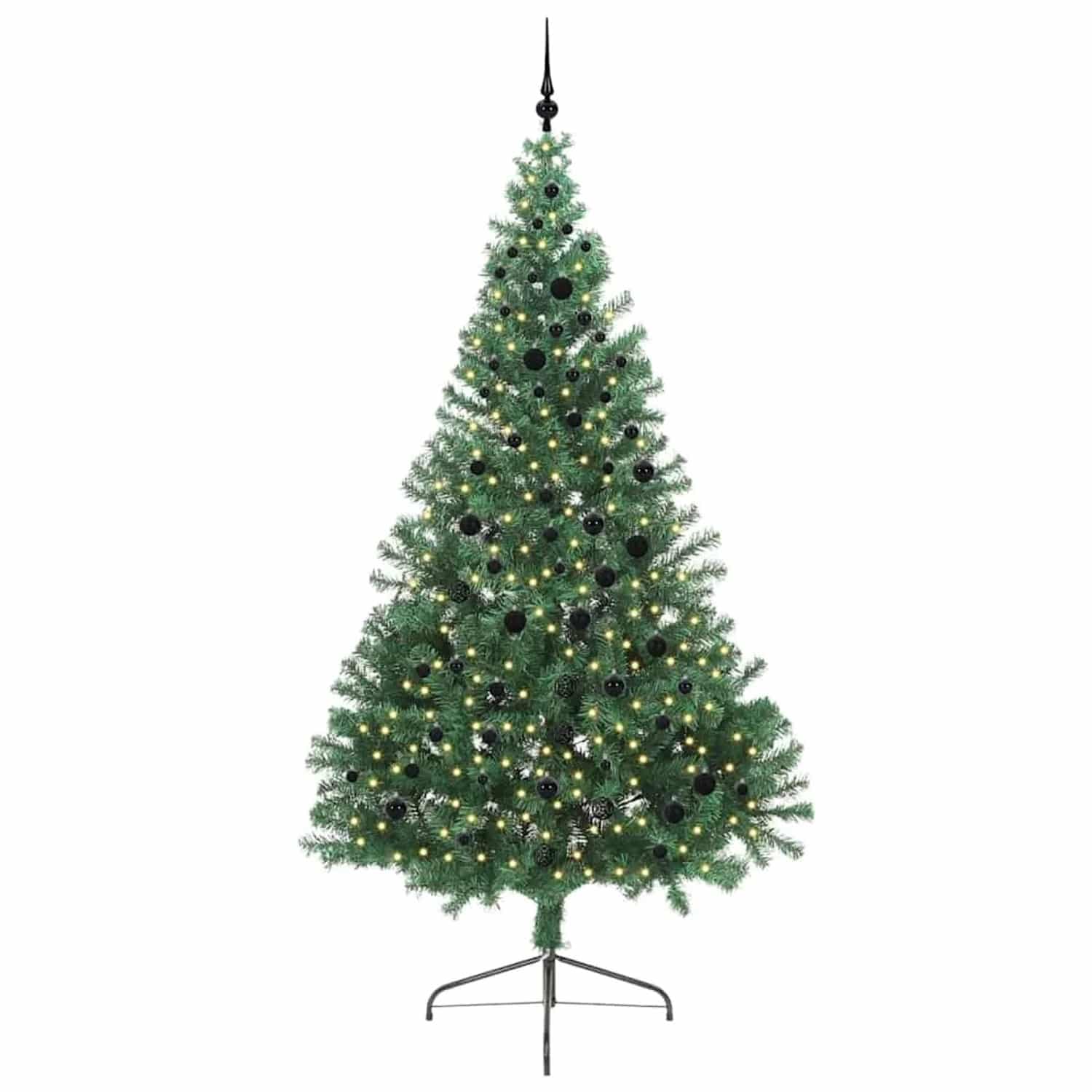 vidaXL Künstlicher Vorbeleuchteter Weihnachtsbaum Grün 240 cm PVC 3397038