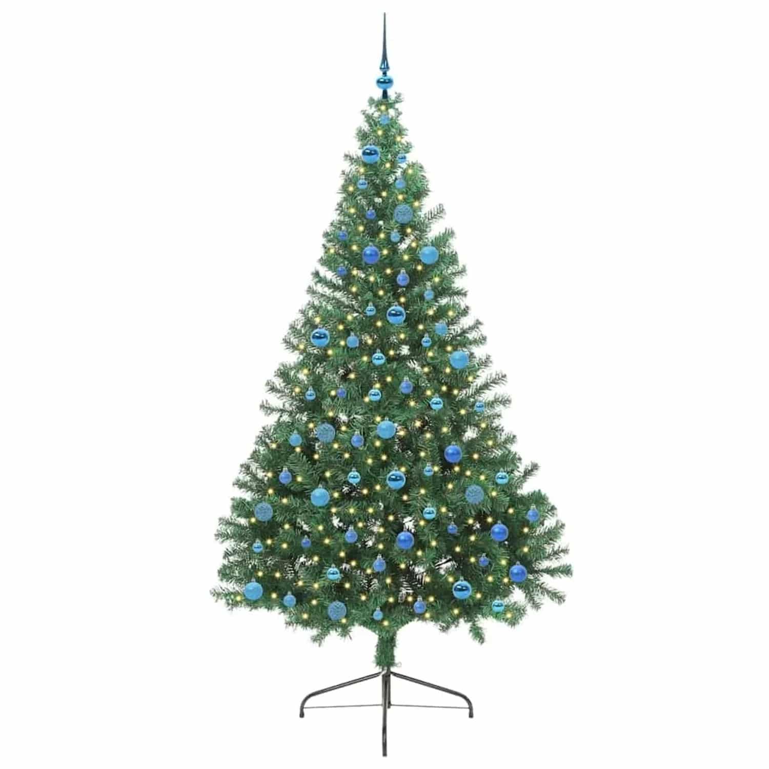 vidaXL Künstlicher Vorbeleuchteter Weihnachtsbaum Grün 240 cm PVC 3397044