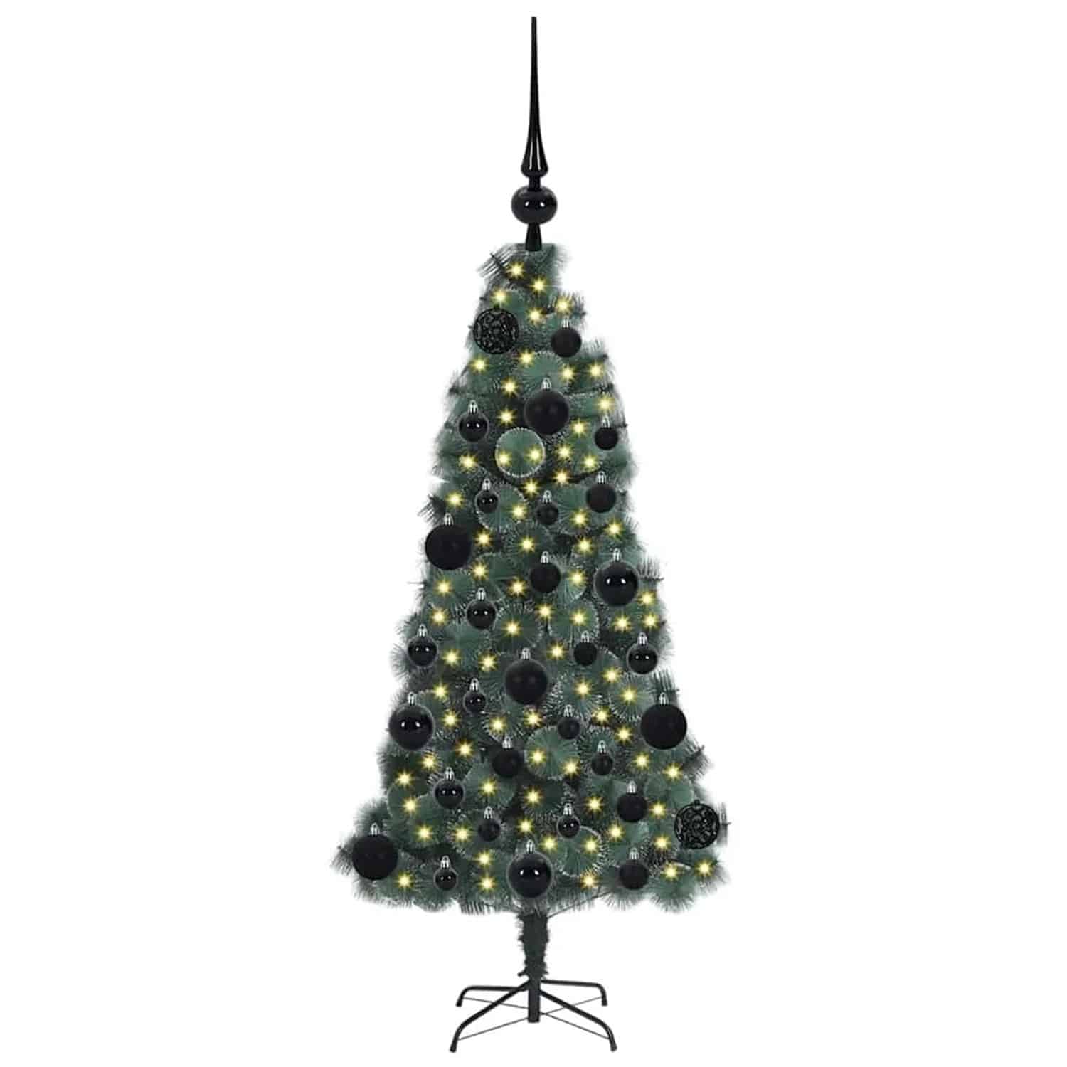 vidaXL Künstlicher Vorbeleuchteter Weihnachtsbaum mit Kugelset 120 cm 3396142