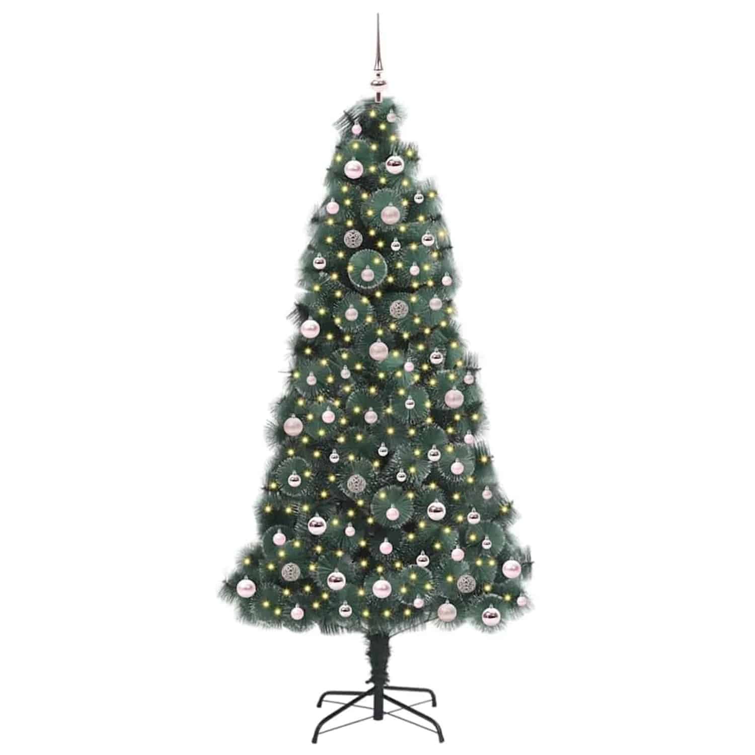 vidaXL Künstlicher Vorbeleuchteter Weihnachtsbaum mit Kugelset 240 cm 3396192
