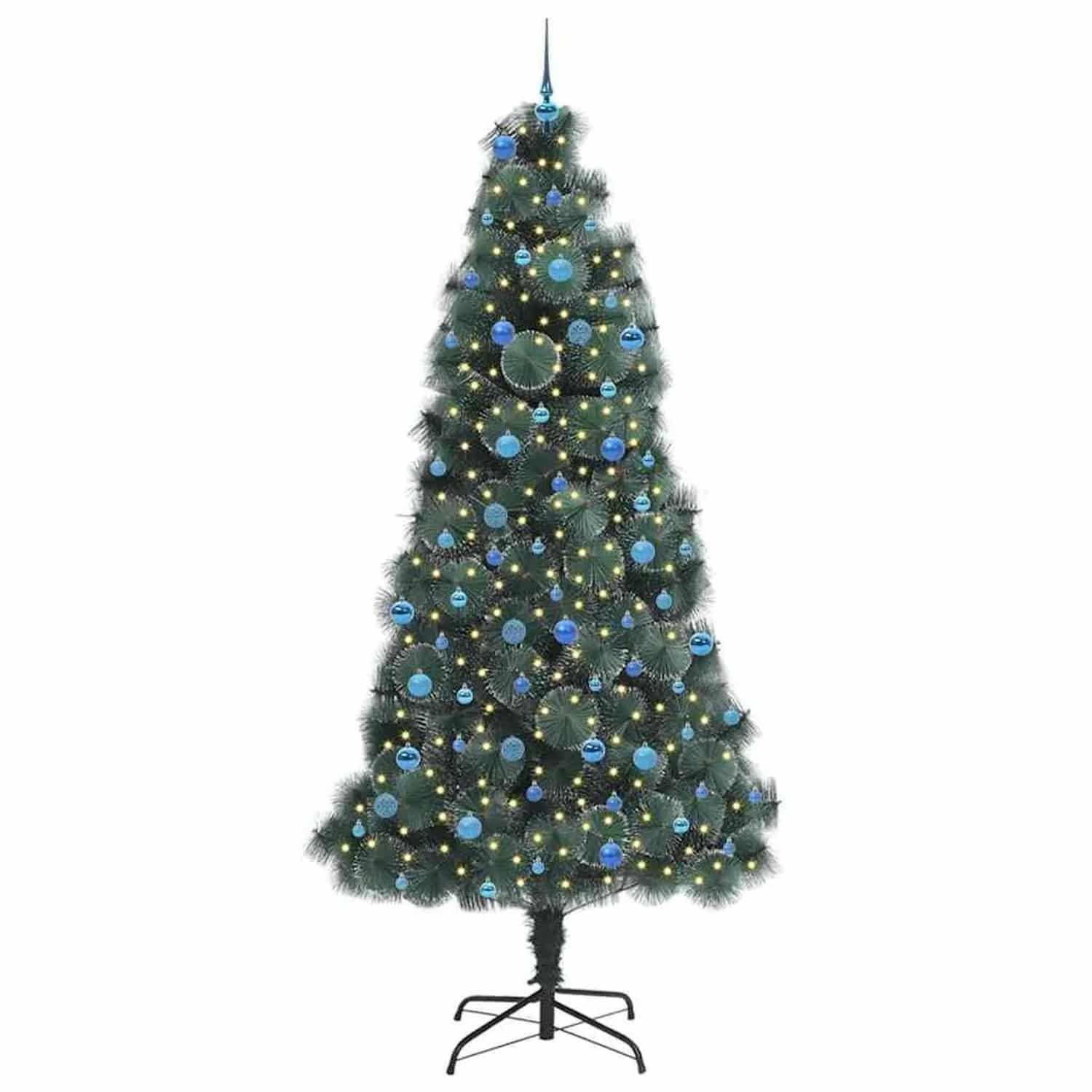 vidaXL Künstlicher Vorbeleuchteter Weihnachtsbaum mit Kugelset 240 cm 3396197