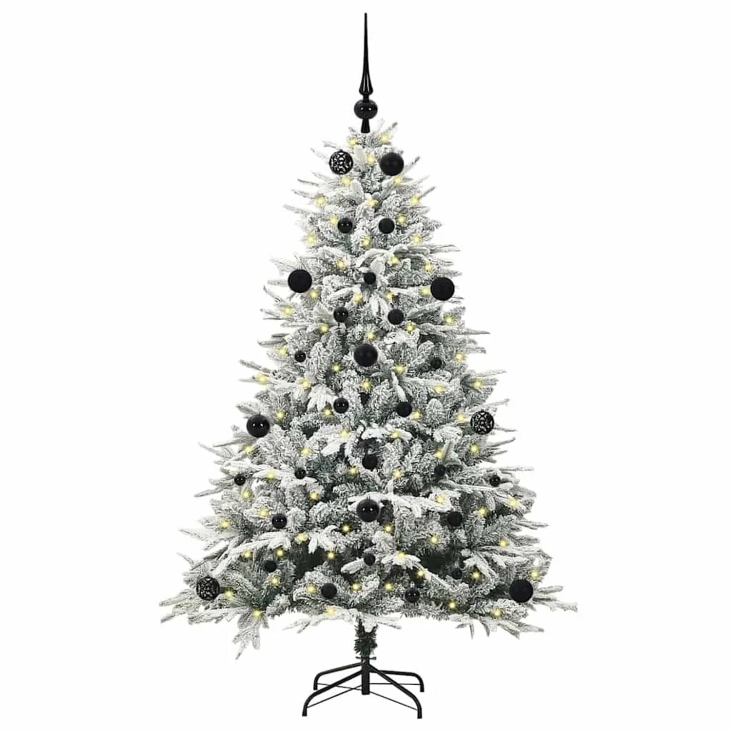 vidaXL Künstlicher Vorbeleuchteter Weihnachtsbaum mit Kugelset Grün 3395385