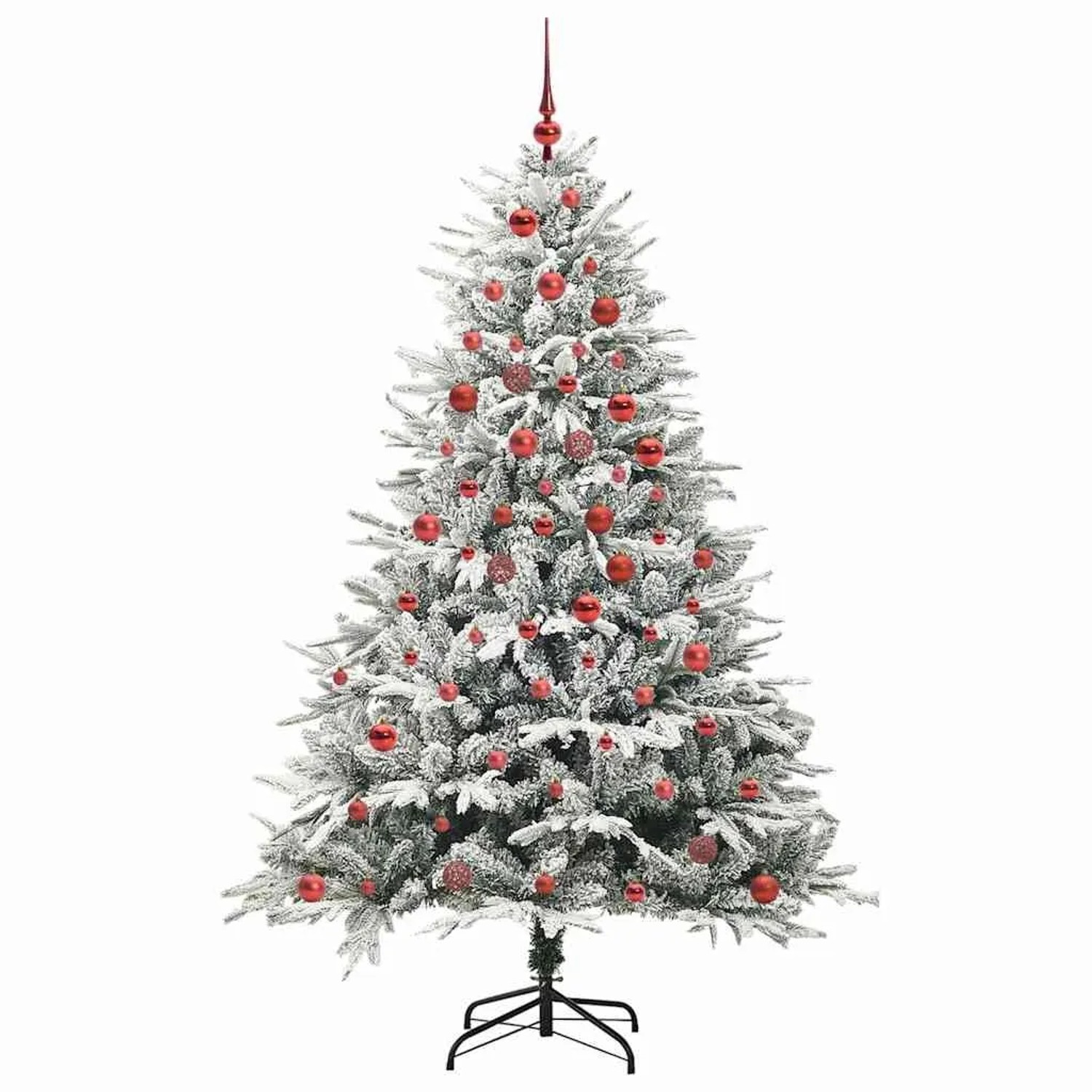 vidaXL Künstlicher Vorbeleuchteter Weihnachtsbaum mit Kugelset Grün 3395397