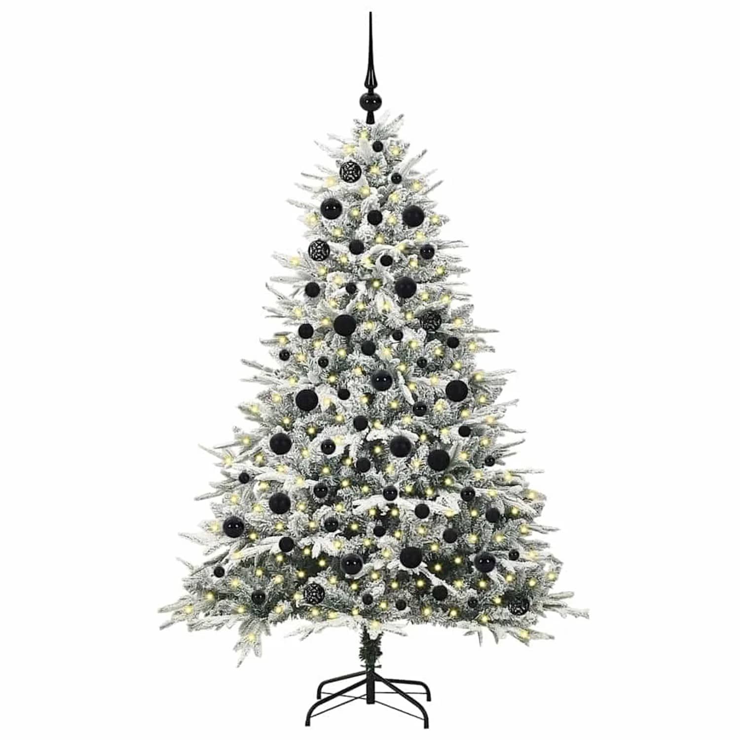 vidaXL Künstlicher Vorbeleuchteter Weihnachtsbaum mit Kugelset Grün 3395398