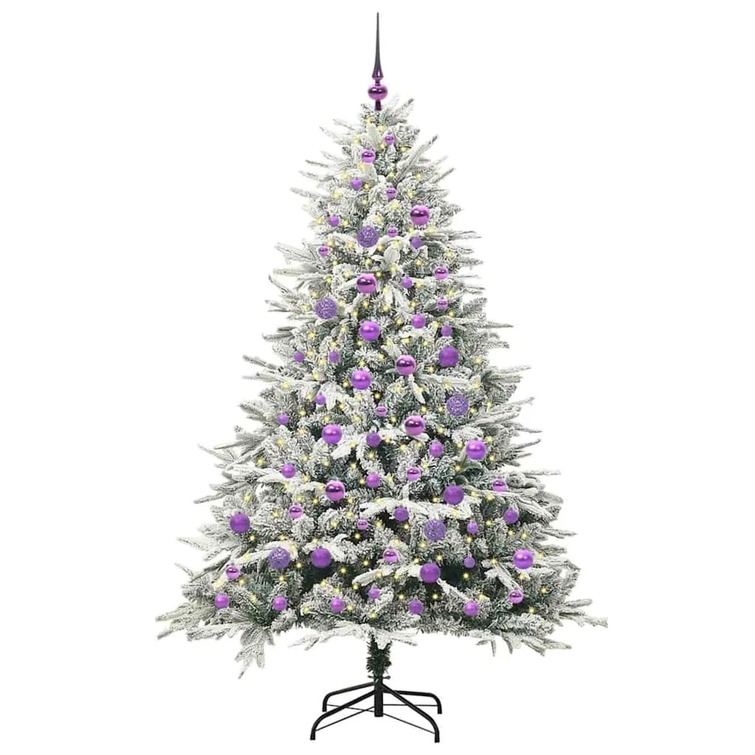 vidaXL Künstlicher Vorbeleuchteter Weihnachtsbaum mit Kugelset Grün 3395403