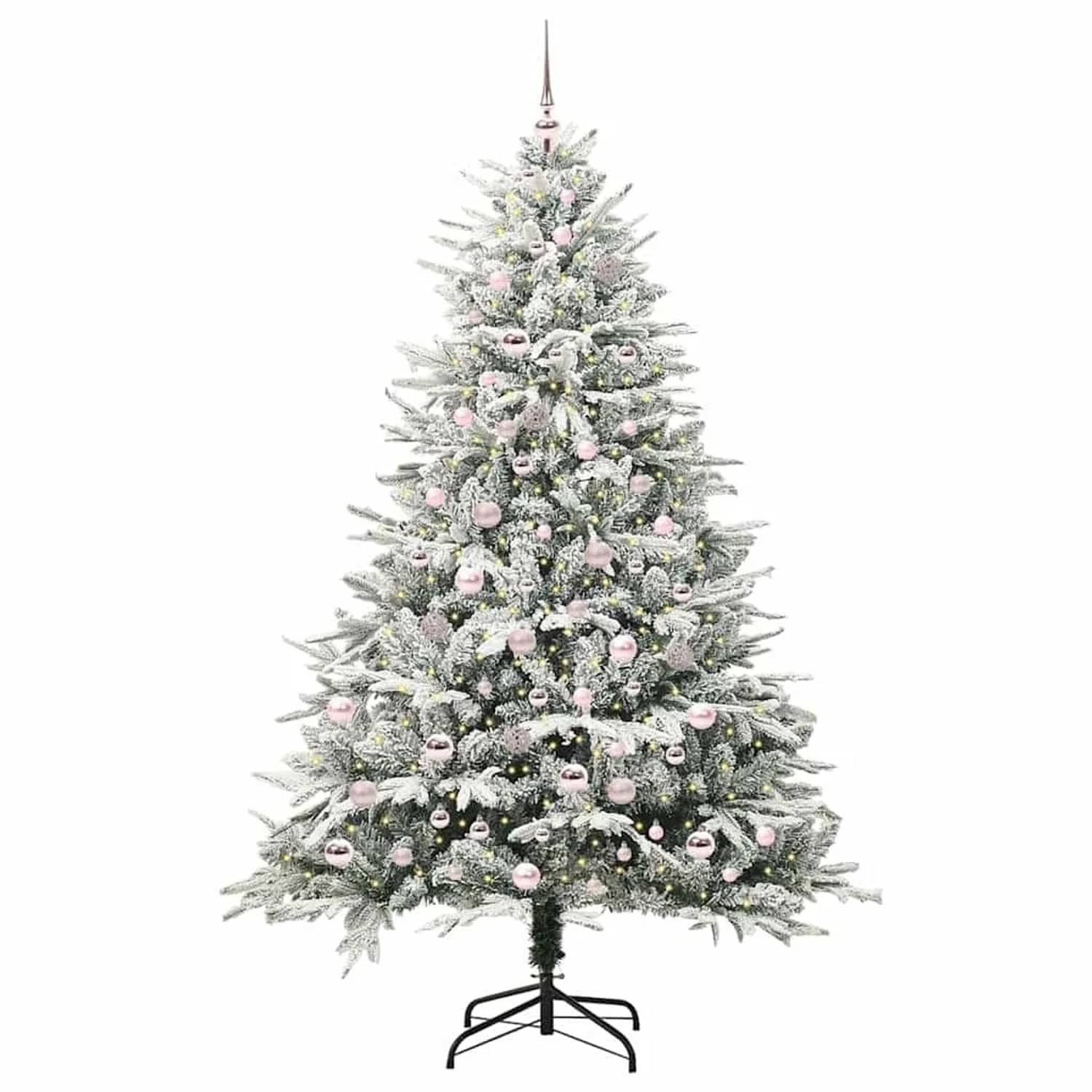 vidaXL Künstlicher Vorbeleuchteter Weihnachtsbaum mit Kugelset Grün 3395408