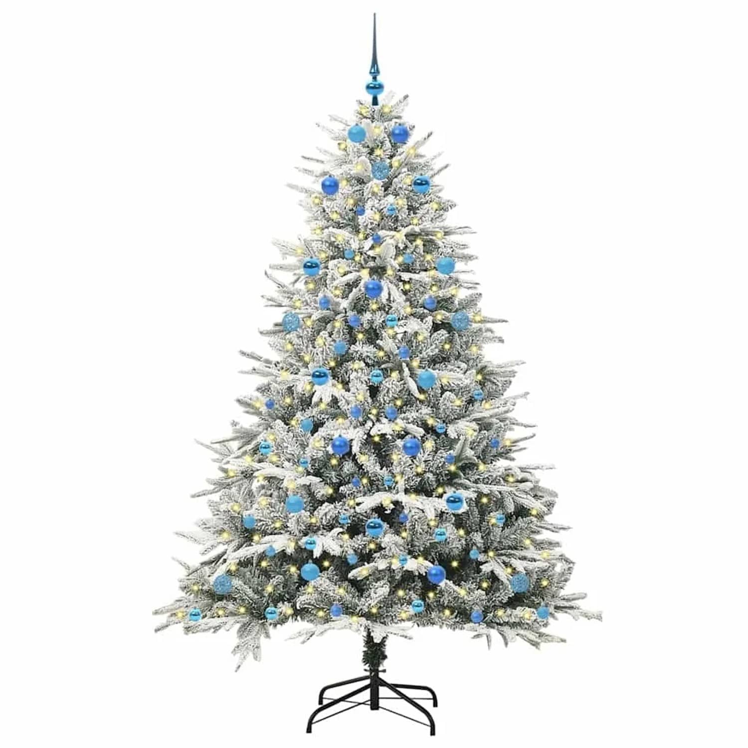 vidaXL Künstlicher Vorbeleuchteter Weihnachtsbaum mit Kugelset Grün 3395413