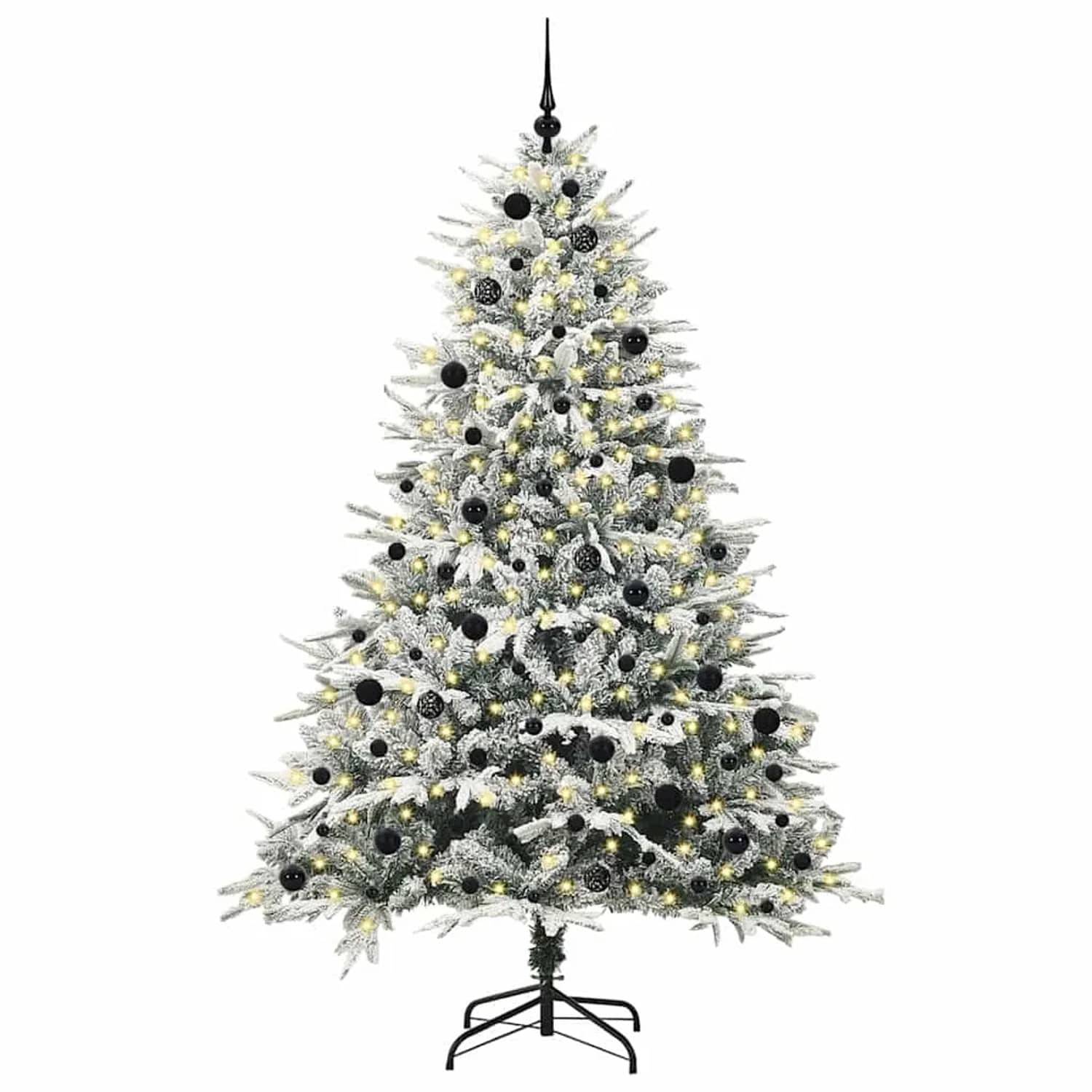vidaXL Künstlicher Vorbeleuchteter Weihnachtsbaum mit Kugelset Grün 3395416