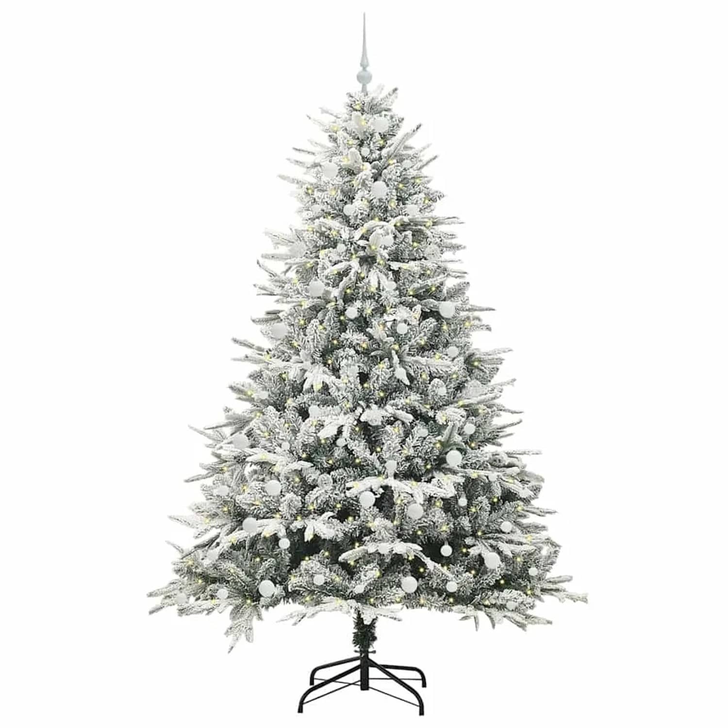 vidaXL Künstlicher Vorbeleuchteter Weihnachtsbaum mit Kugelset Grün 3395418