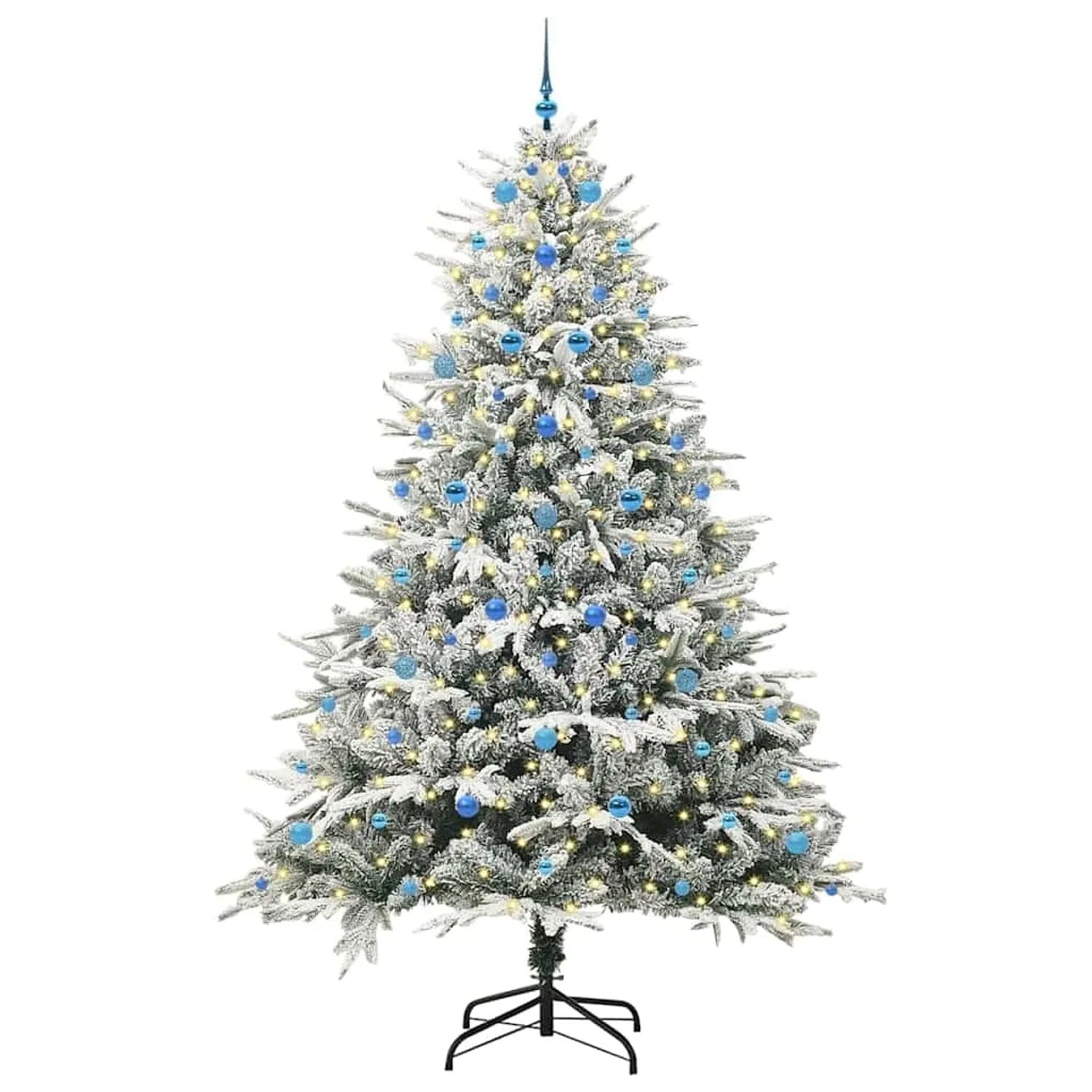 vidaXL Künstlicher Vorbeleuchteter Weihnachtsbaum mit Kugelset Grün 3395422