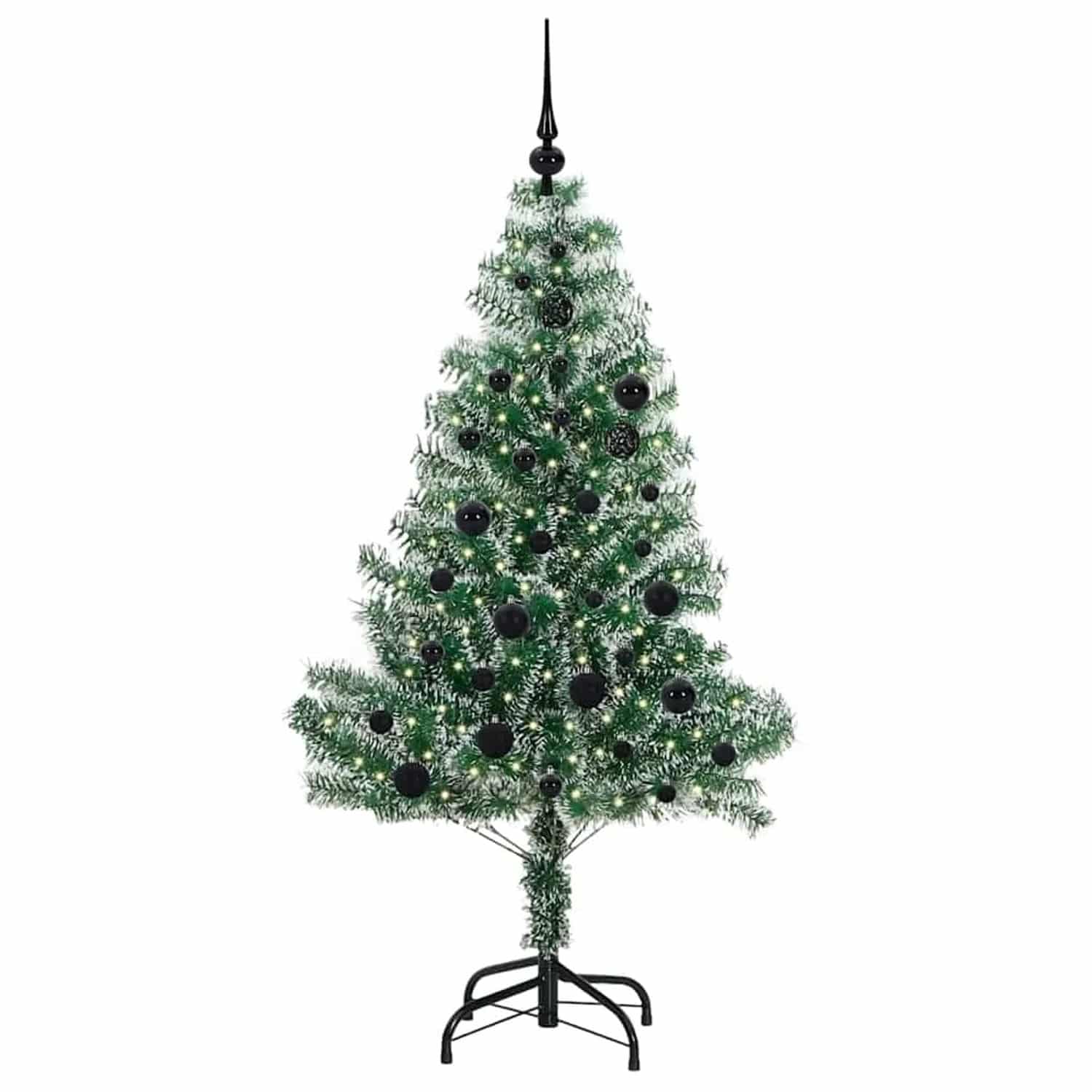 vidaXL Künstlicher Weihnachtsbaum Beschneit mit LED Licht 150 cm 3396807