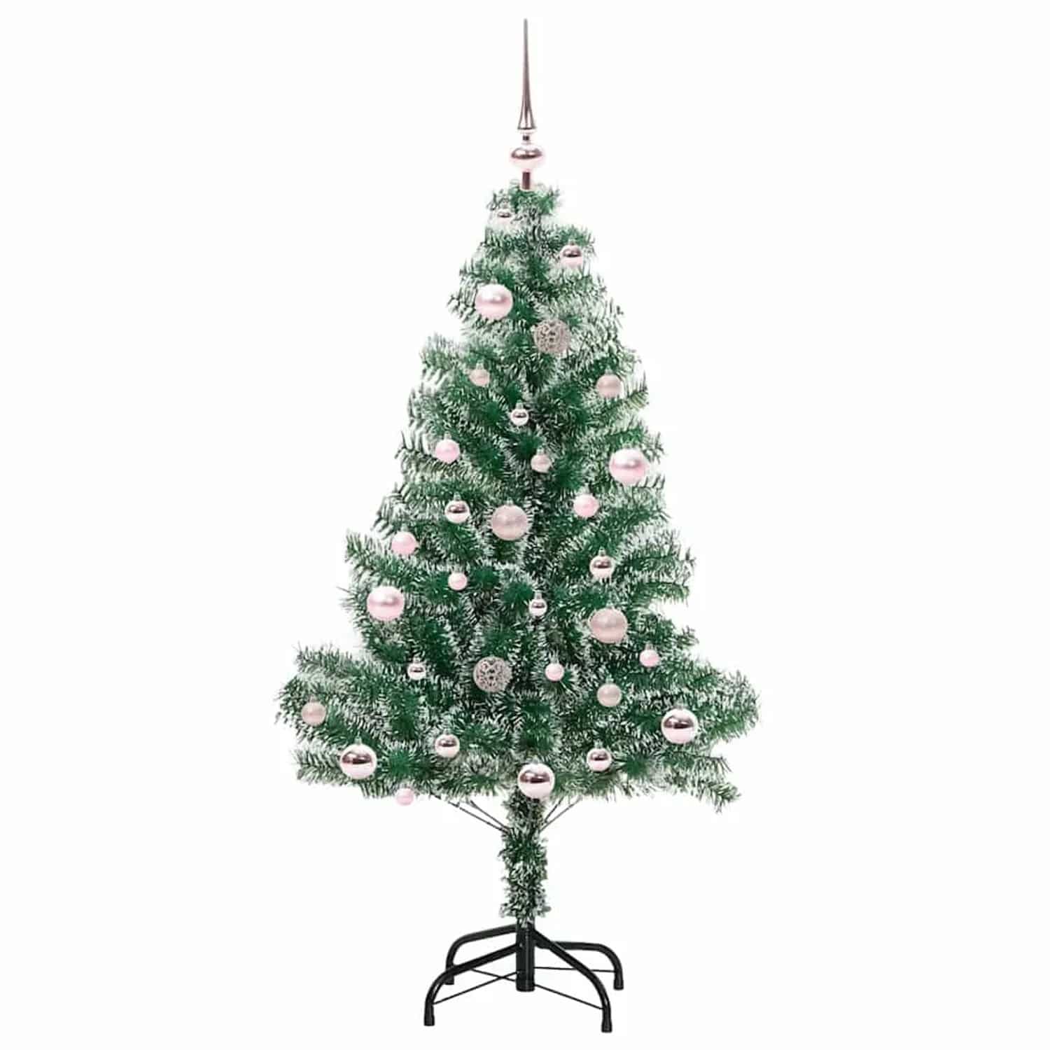 vidaXL Künstlicher Weihnachtsbaum Beschneit mit LED Licht 150 cm 3396808