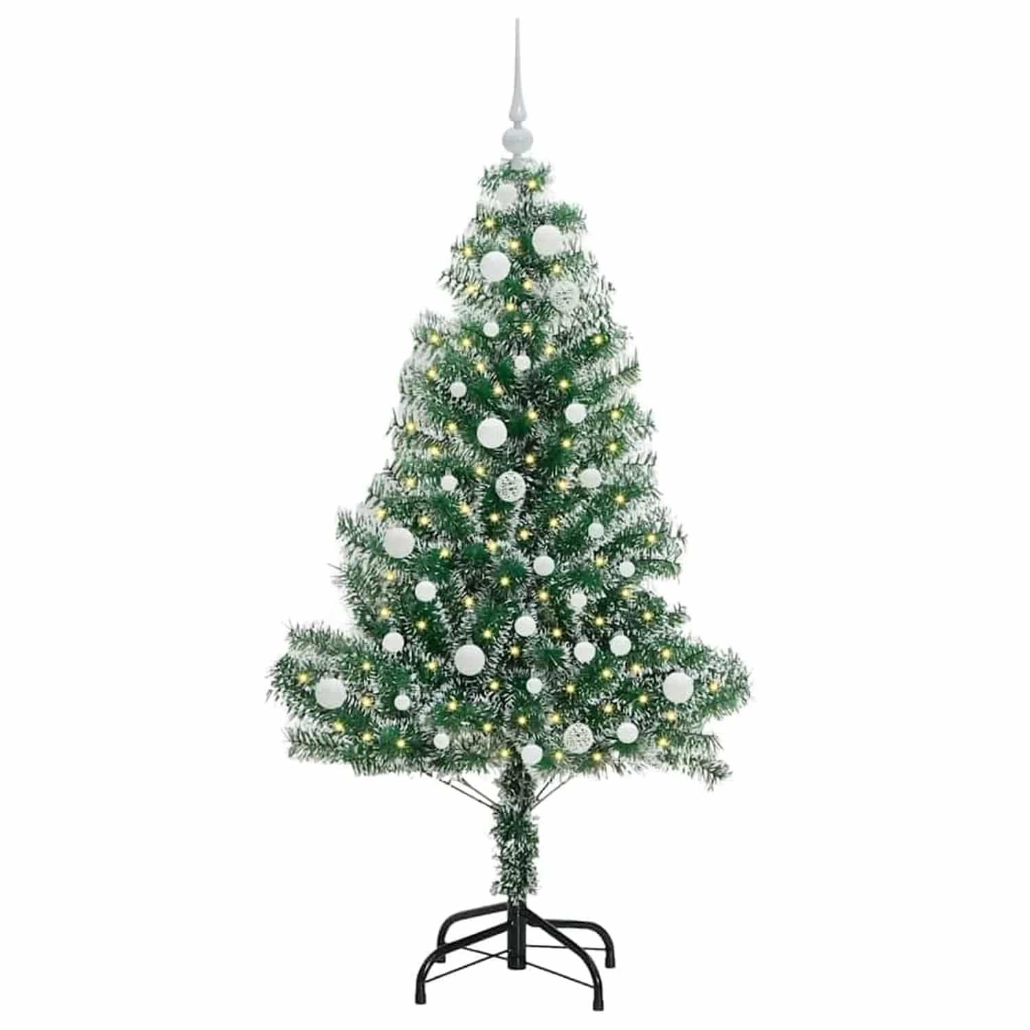 vidaXL Künstlicher Weihnachtsbaum Beschneit mit LED Licht 150 cm 3396809