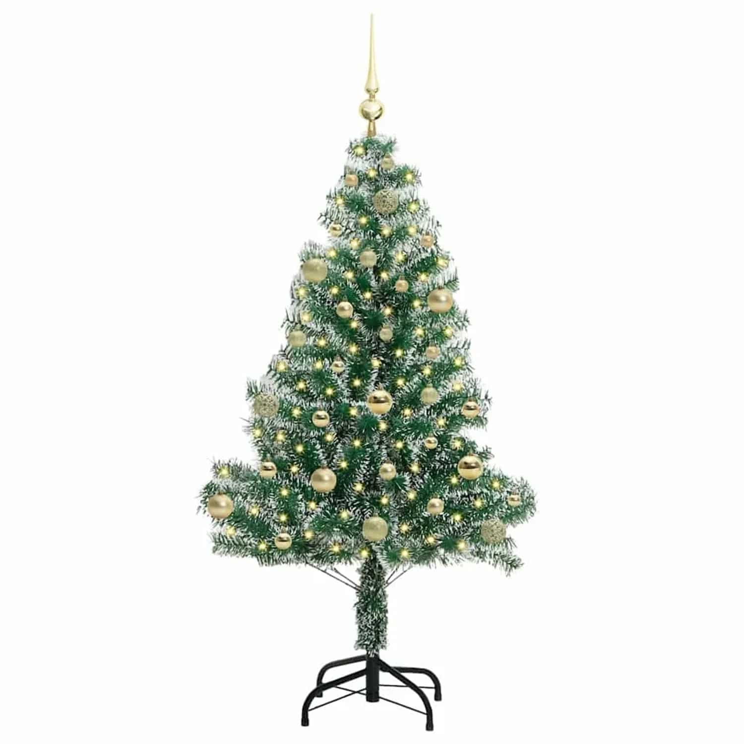 vidaXL Künstlicher Weihnachtsbaum Beschneit mit LED Licht 150 cm 3396810