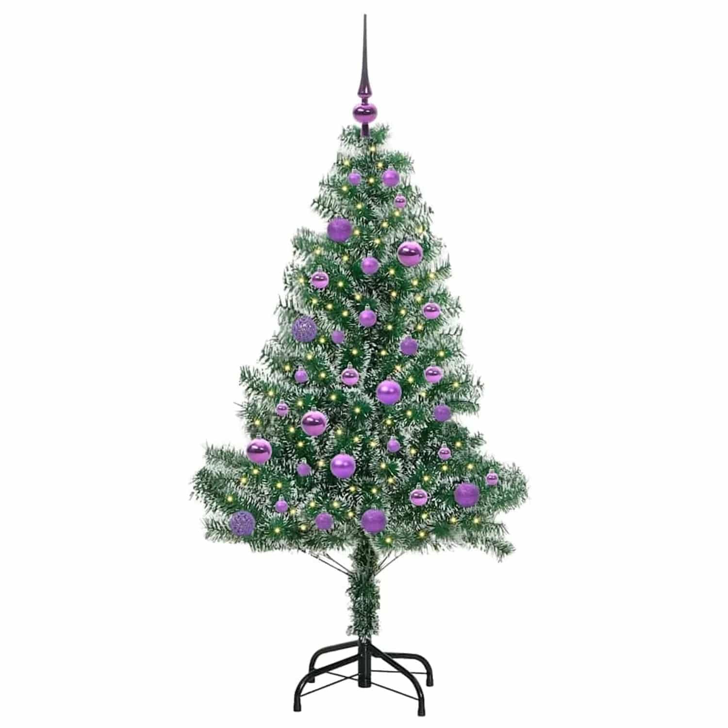 vidaXL Künstlicher Weihnachtsbaum Beschneit mit LED Licht 150 cm 3396812