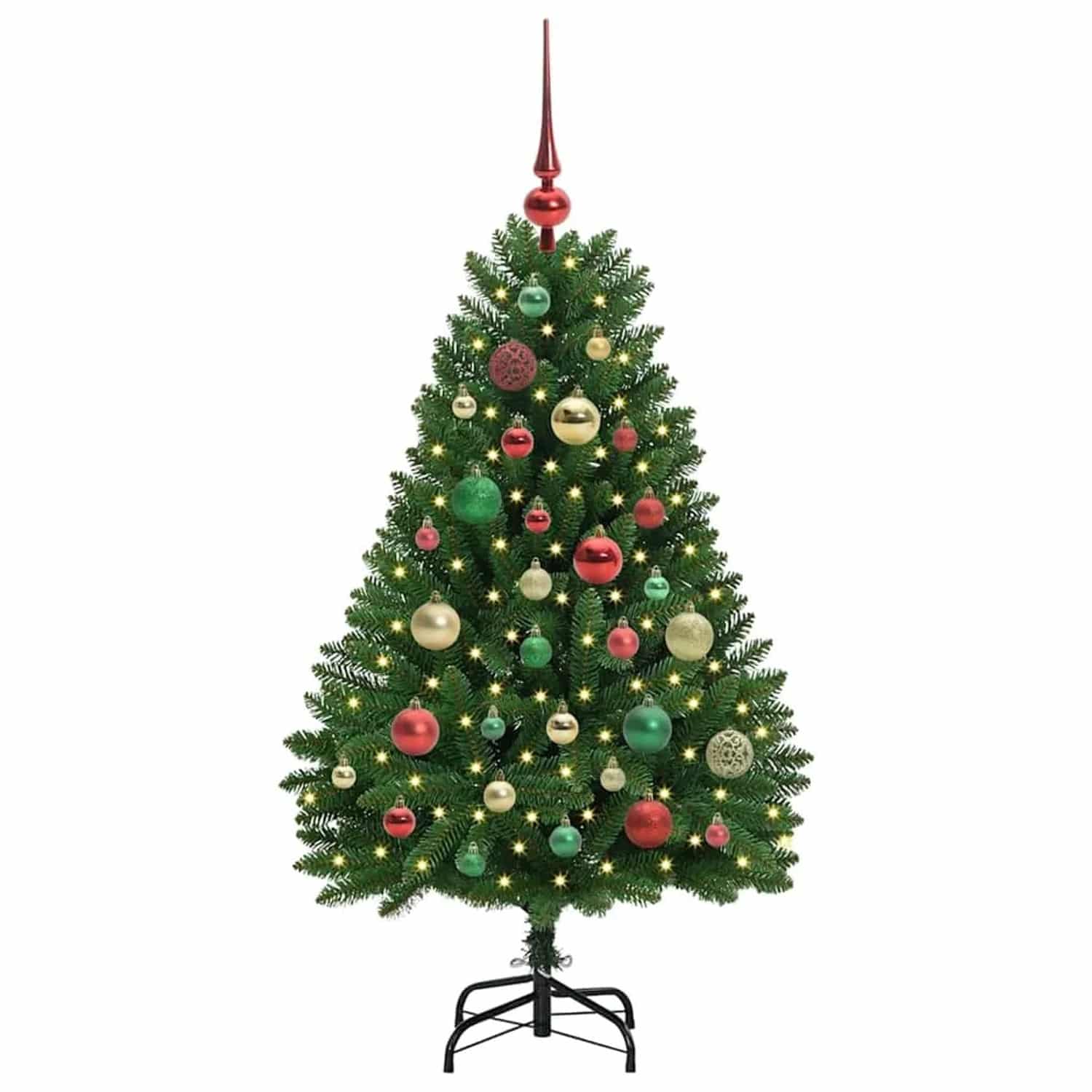 vidaXL Künstlicher Weihnachtsbaum Grün 120 cm PVC und Metall 3395675
