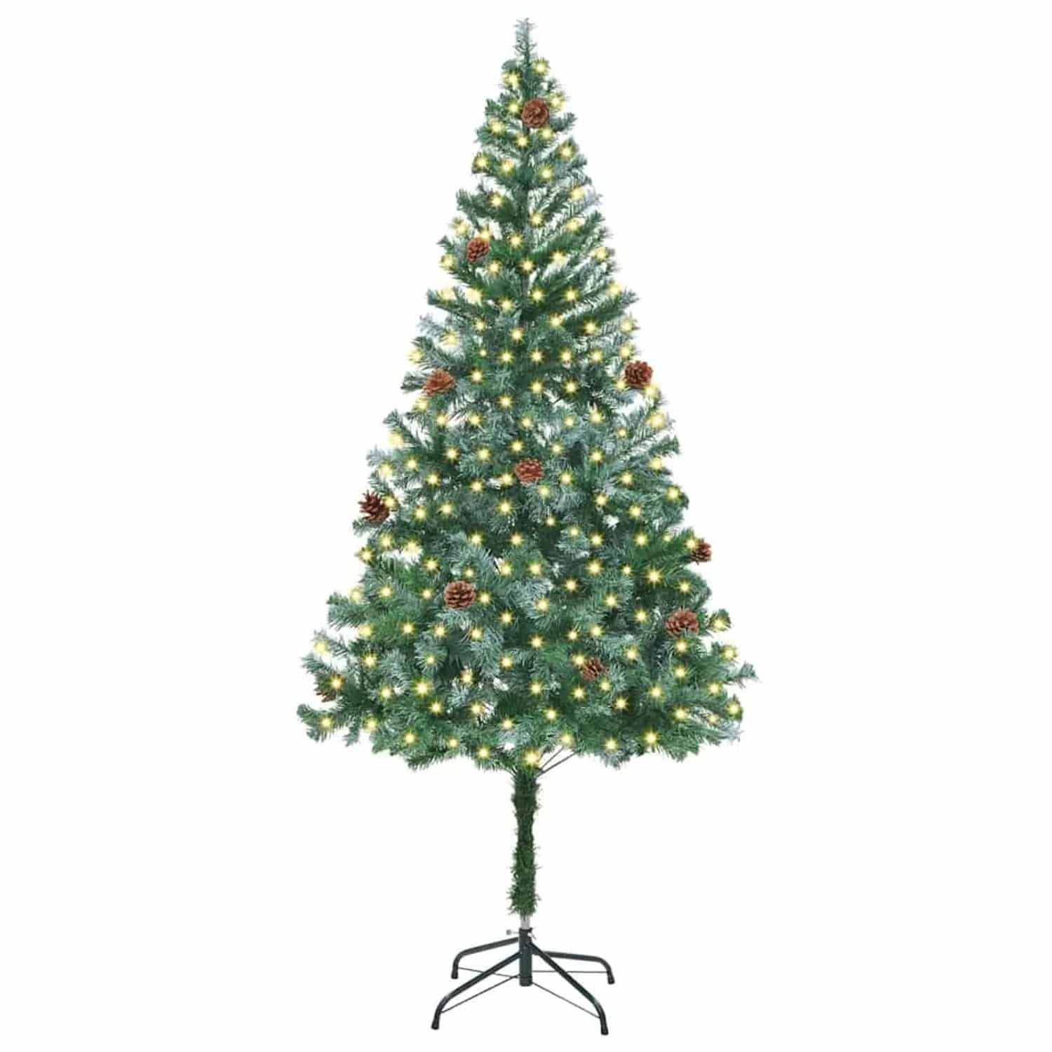 vidaXL Künstlicher Weihnachtsbaum Grün 180 cm PVC und Stahl 3396710