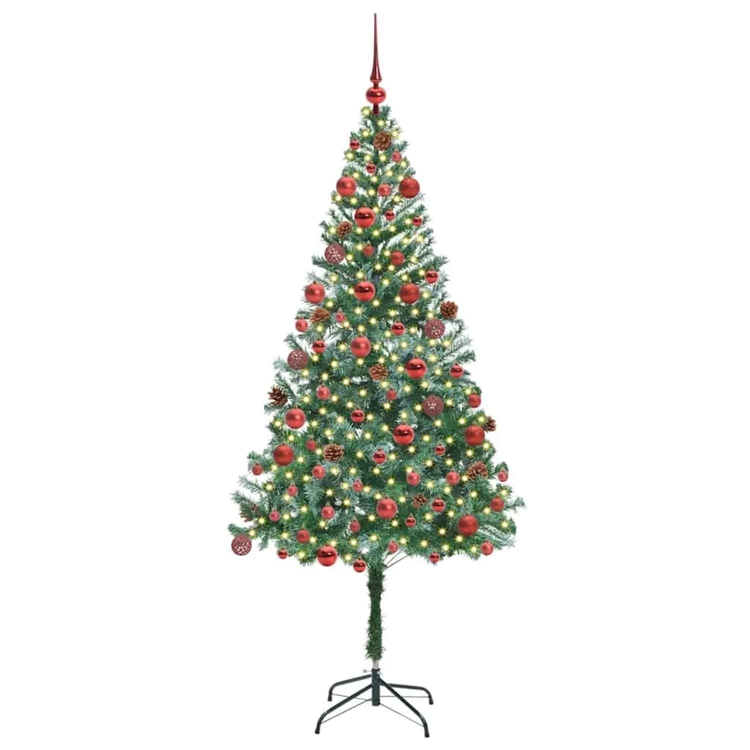 vidaXL Künstlicher Weihnachtsbaum Grün 180 cm PVC und Stahl 3396714