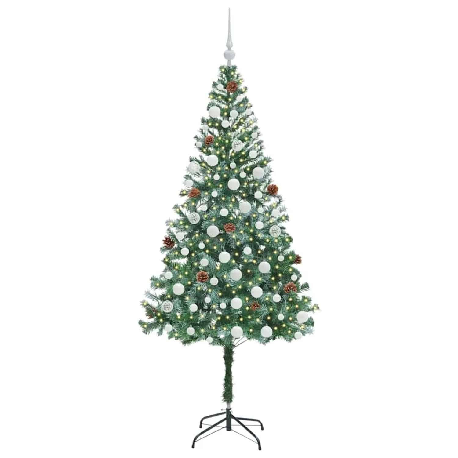 vidaXL Künstlicher Weihnachtsbaum Grün 180 cm PVC und Stahl 3396717