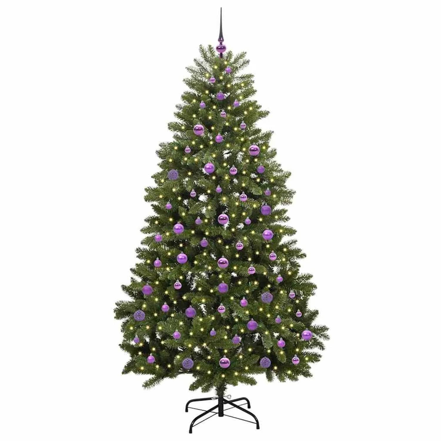 vidaXL Künstlicher Weihnachtsbaum Grün 210 cm PVC und Metall 3395700