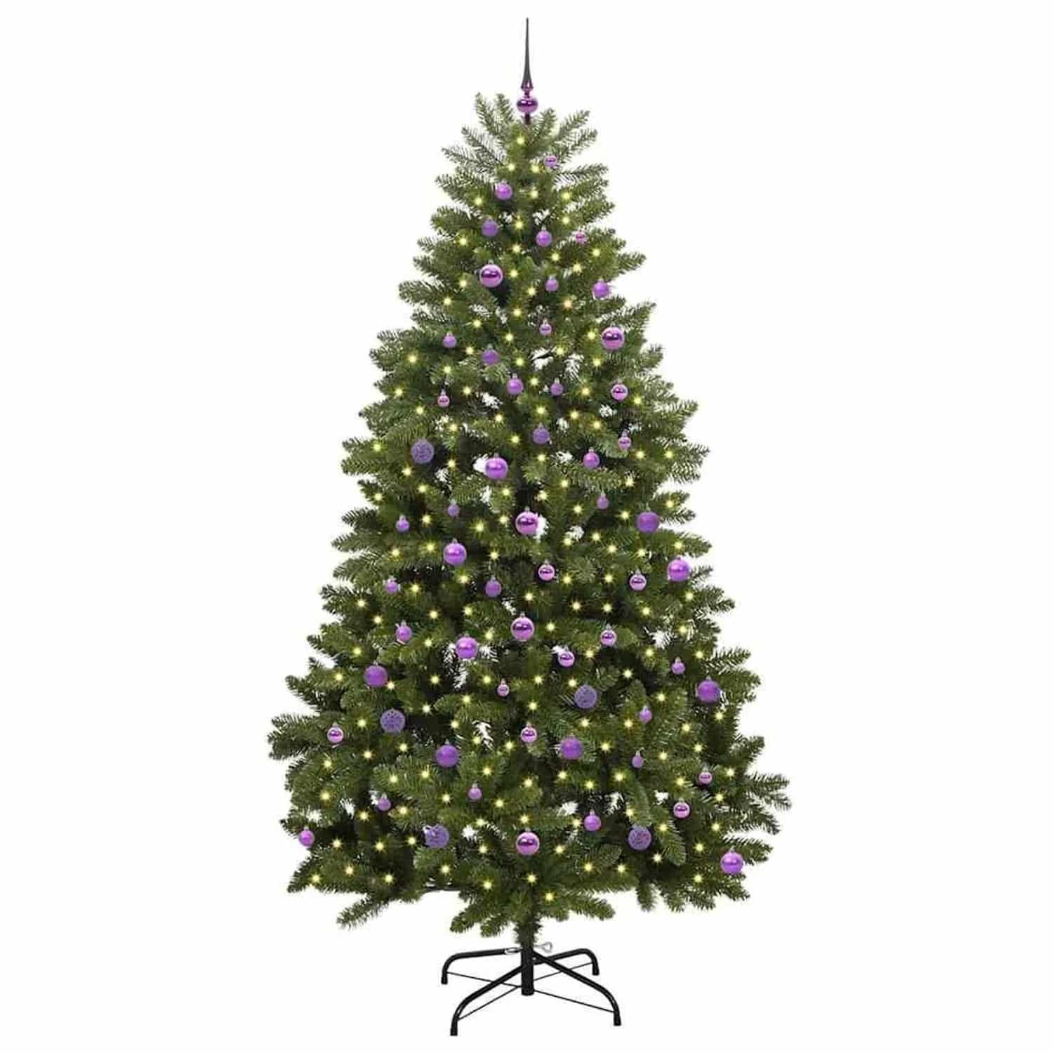 vidaXL Künstlicher Weihnachtsbaum Grün 240 cm PVC und Metall 3395709