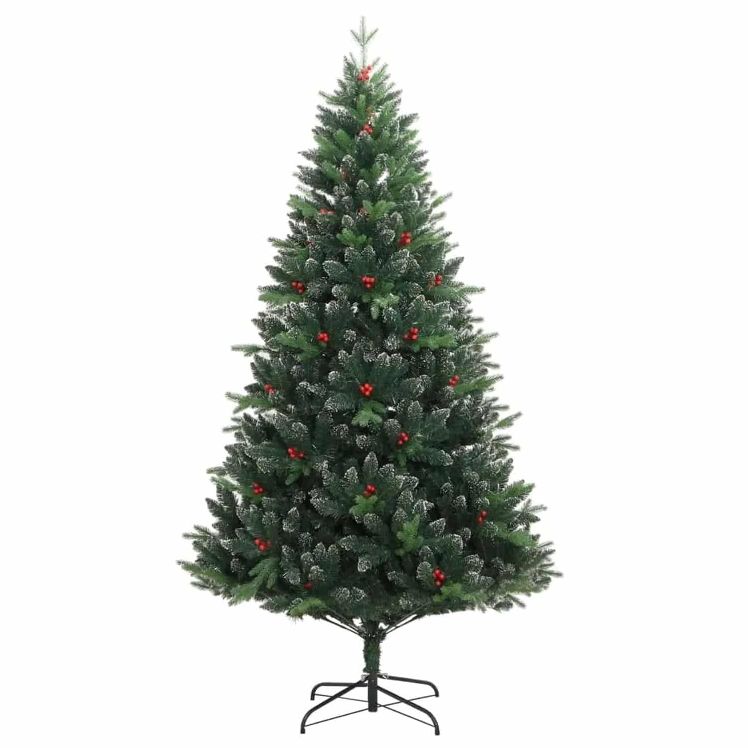 vidaXL Künstlicher Weihnachtsbaum Klappbar mit Roten Beeren 180 cm
