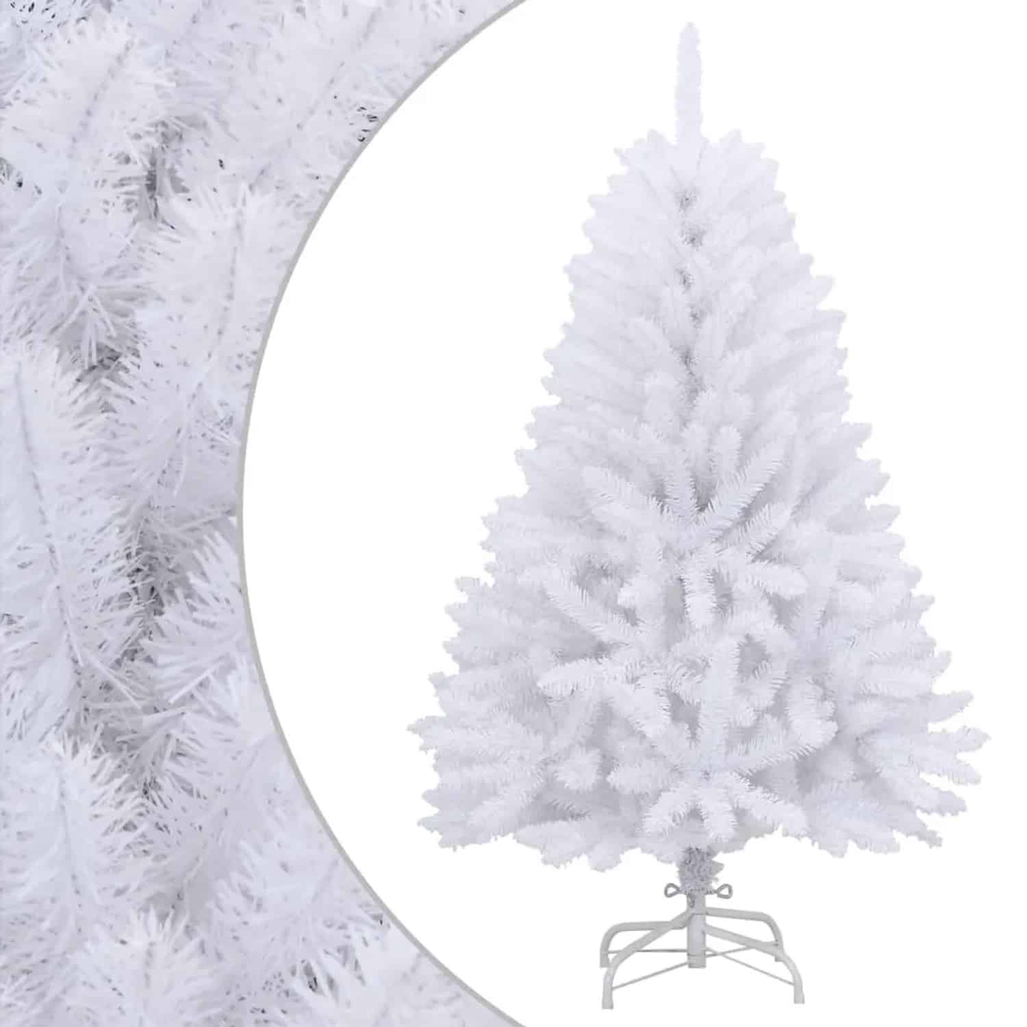 vidaXL Künstlicher Weihnachtsbaum Klappbar mit Ständer Weiß 150 cm 357785