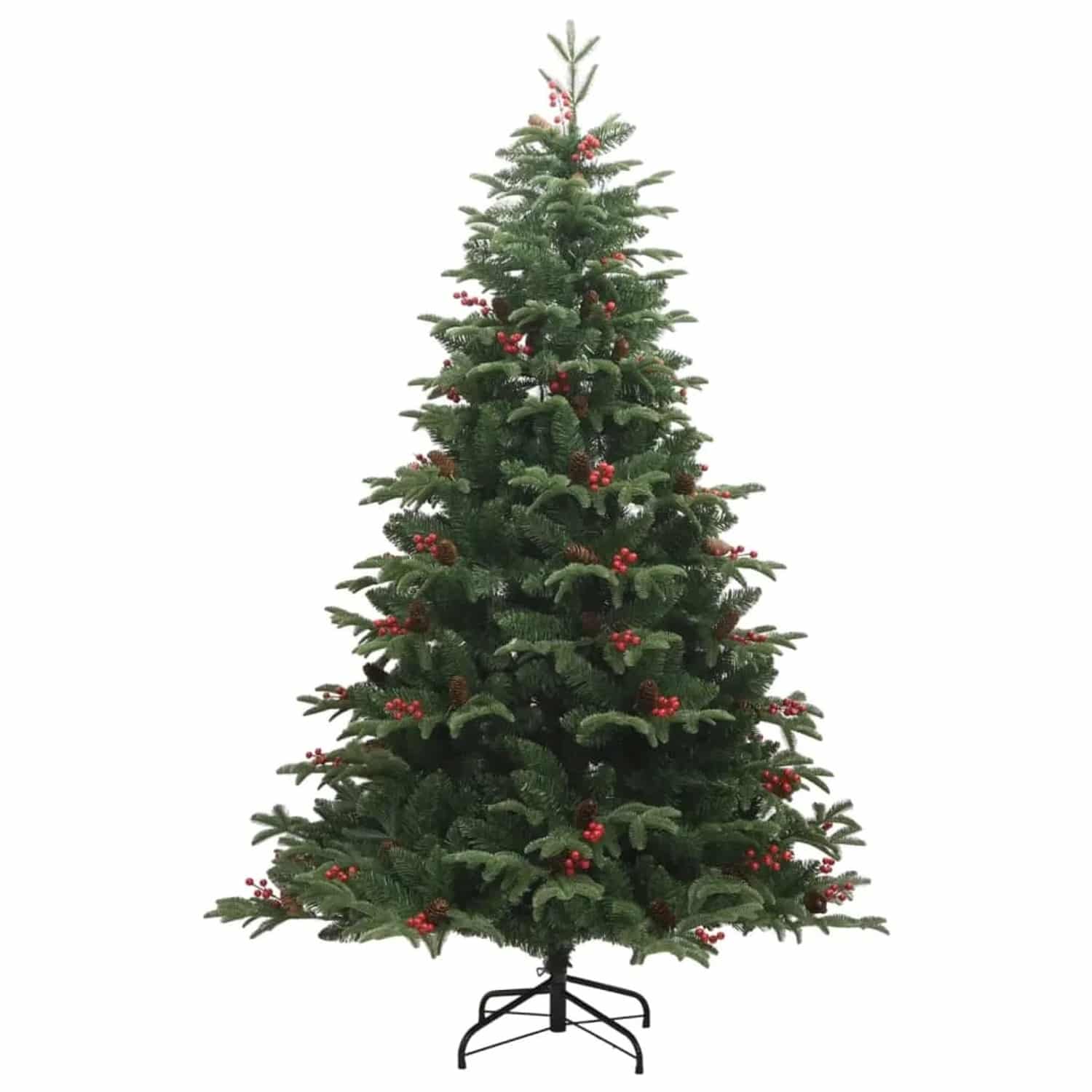 vidaXL Künstlicher Weihnachtsbaum Klappbar mit Zapfen Beeren 180 cm Modell 3