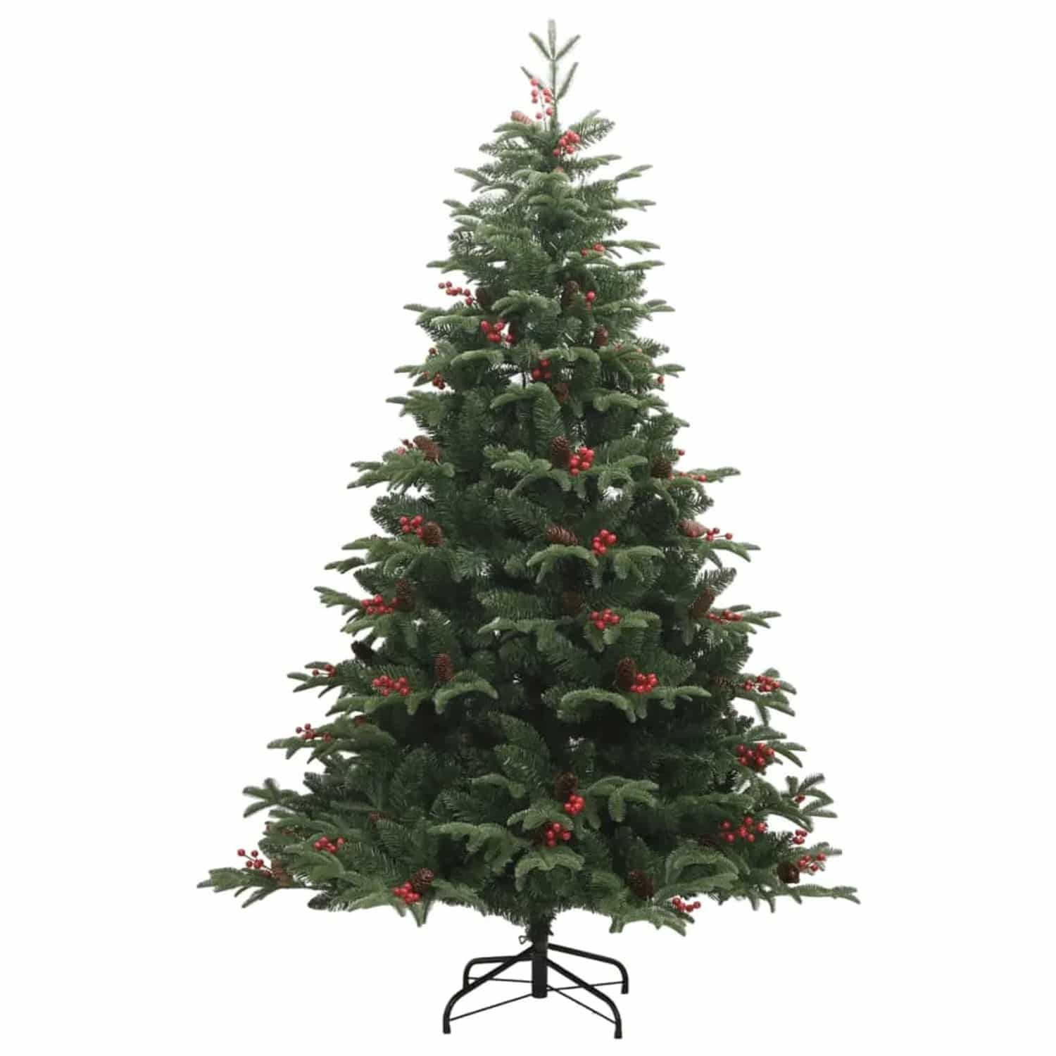 vidaXL Künstlicher Weihnachtsbaum Klappbar mit Zapfen Beeren 240 cm Modell 1