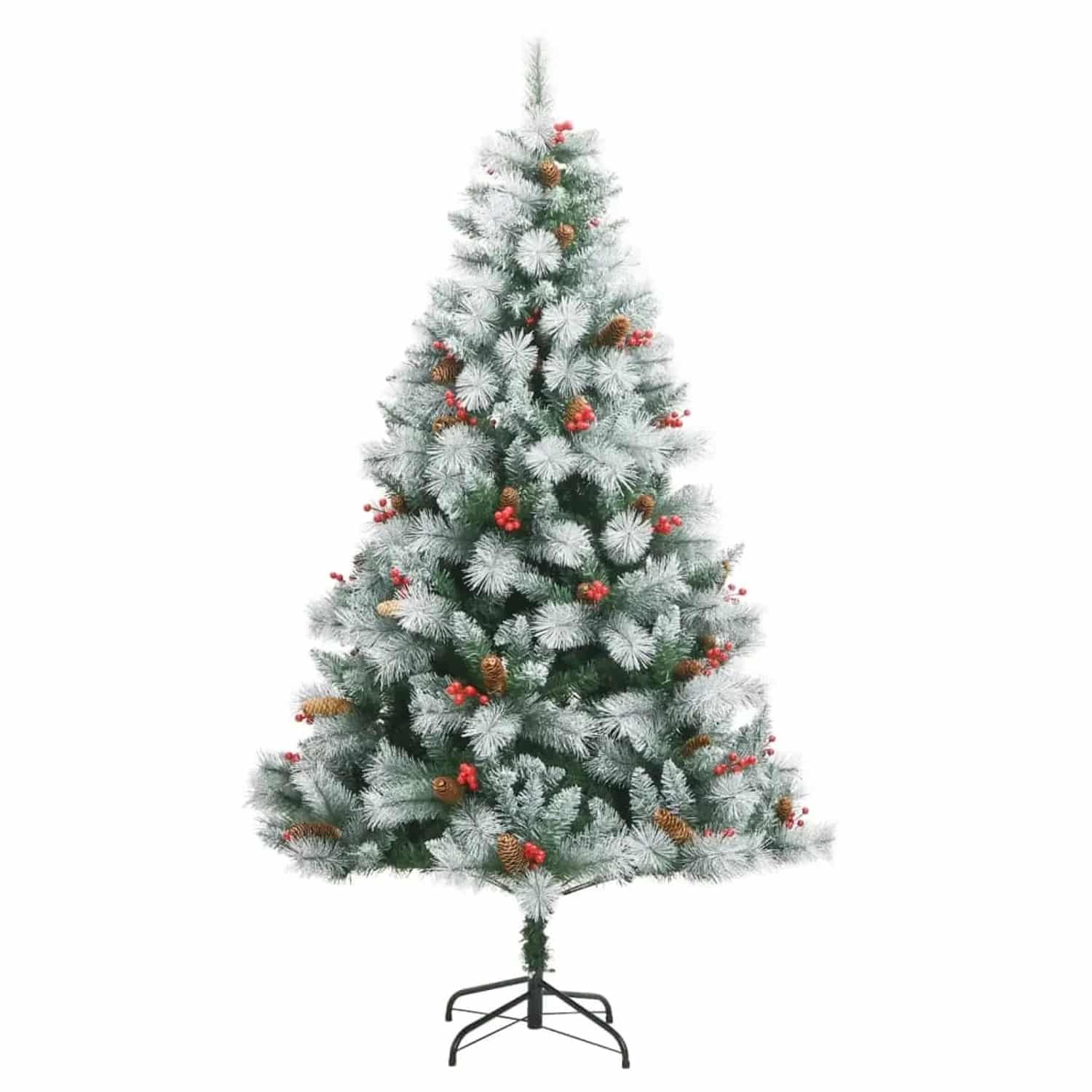 vidaXL Künstlicher Weihnachtsbaum Klappbar mit Zapfen Beeren 240 cm Modell 3