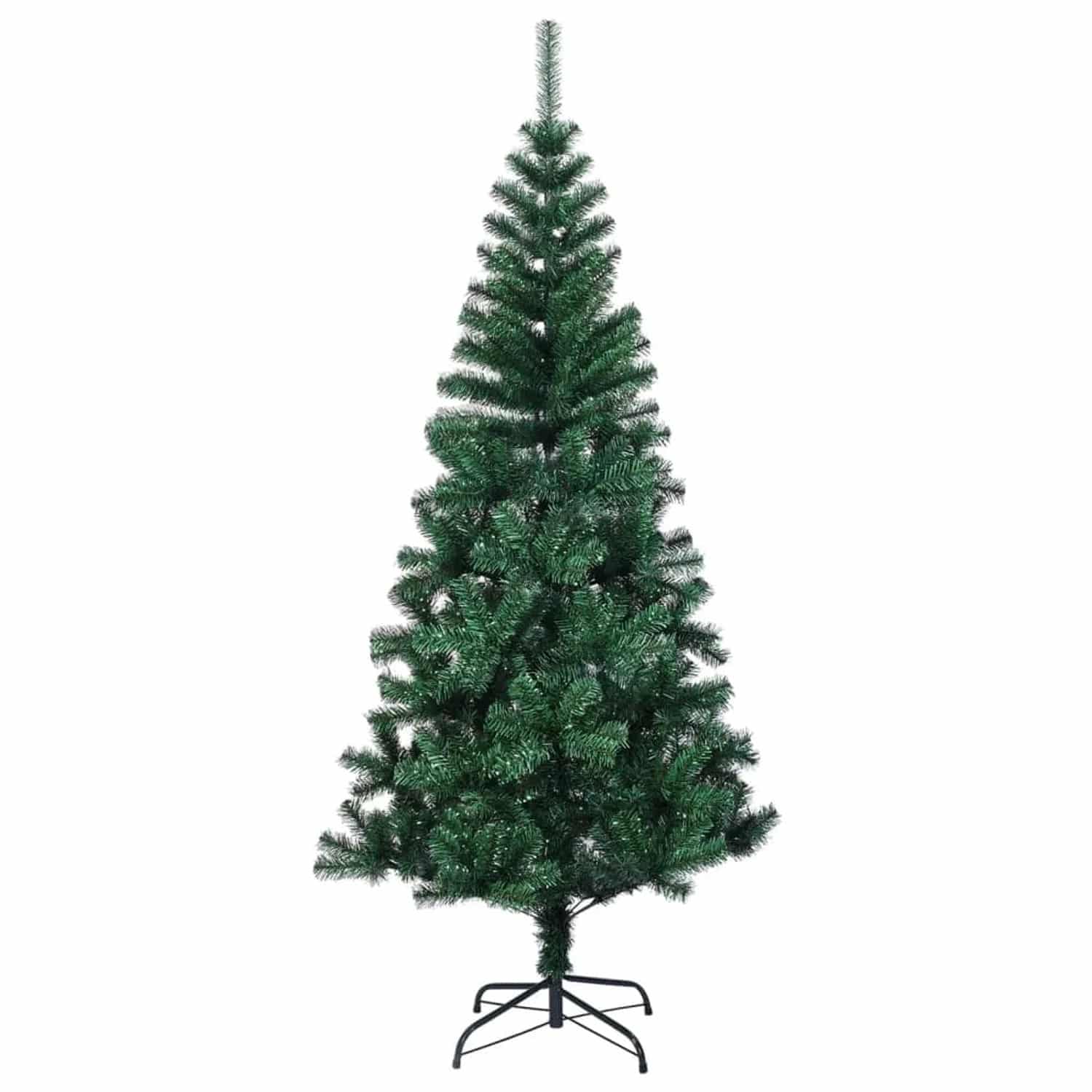 vidaXL Künstlicher Weihnachtsbaum Schillernde Spitzen Grün 210 cm PVC