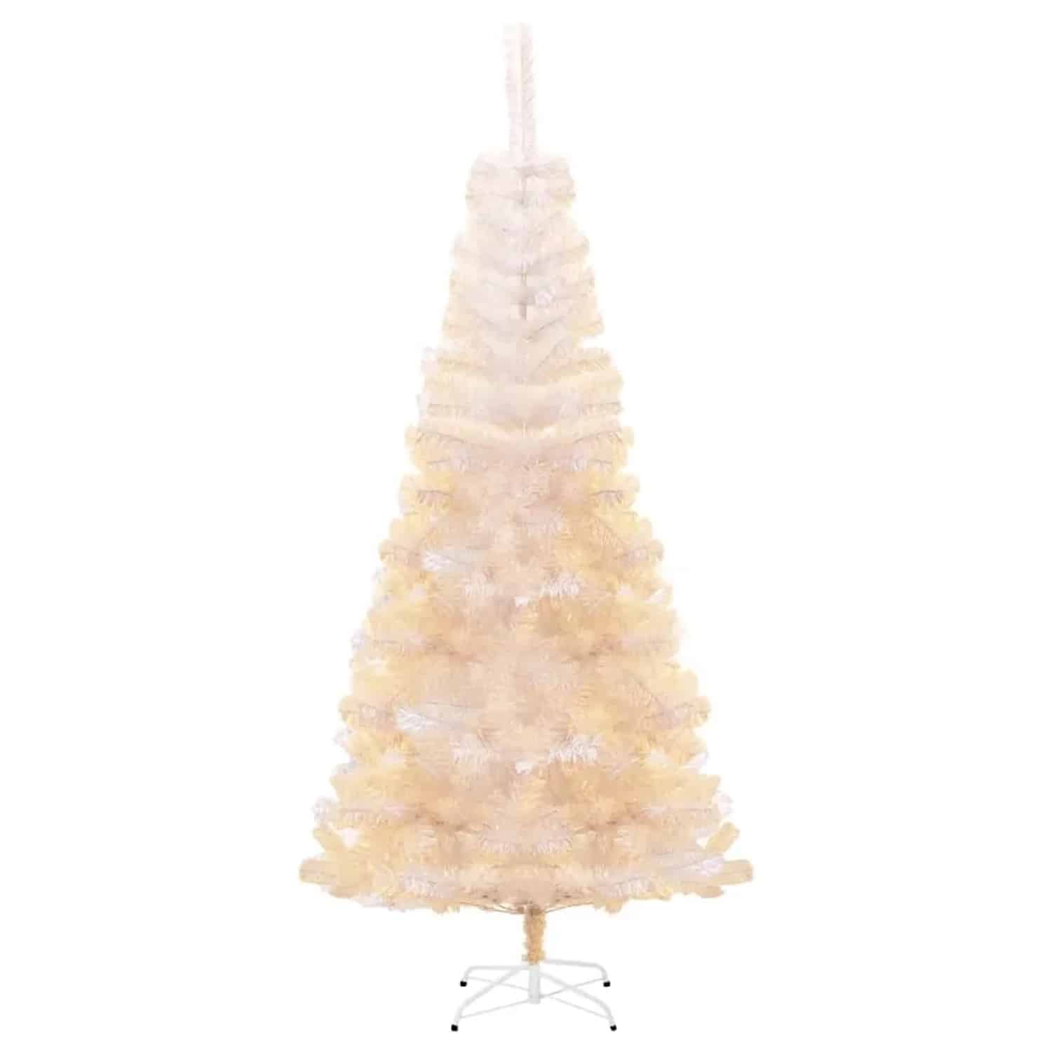 vidaXL Künstlicher Weihnachtsbaum Schillernde Spitzen Weiß 180 cm PVC