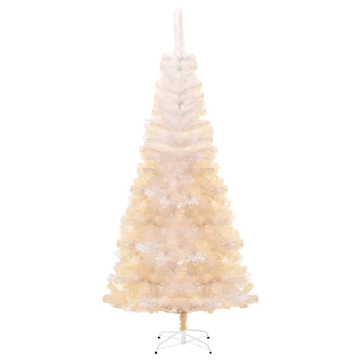 vidaXL Künstlicher Weihnachtsbaum Schillernde Spitzen Weiß 240 cm PVC