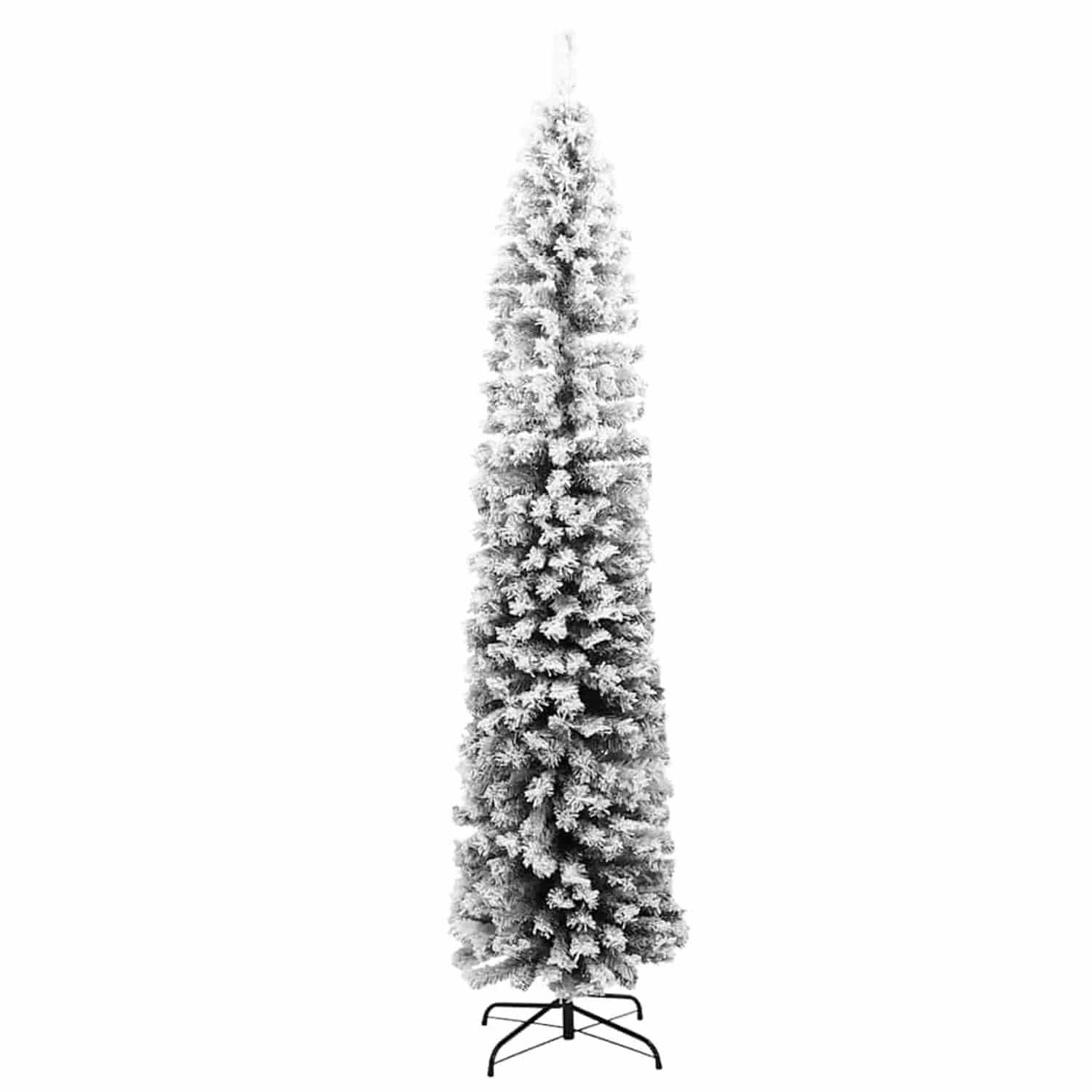 vidaXL Künstlicher Weihnachtsbaum Schlank mit Schnee Grün 180 cm PVC 320954