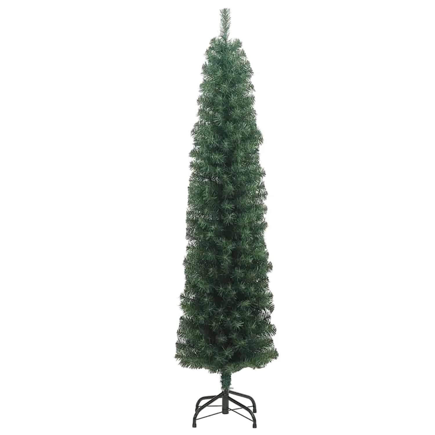 vidaXL Künstlicher Weihnachtsbaum Schlank mit Ständer Grün 210 cm PVC 320951