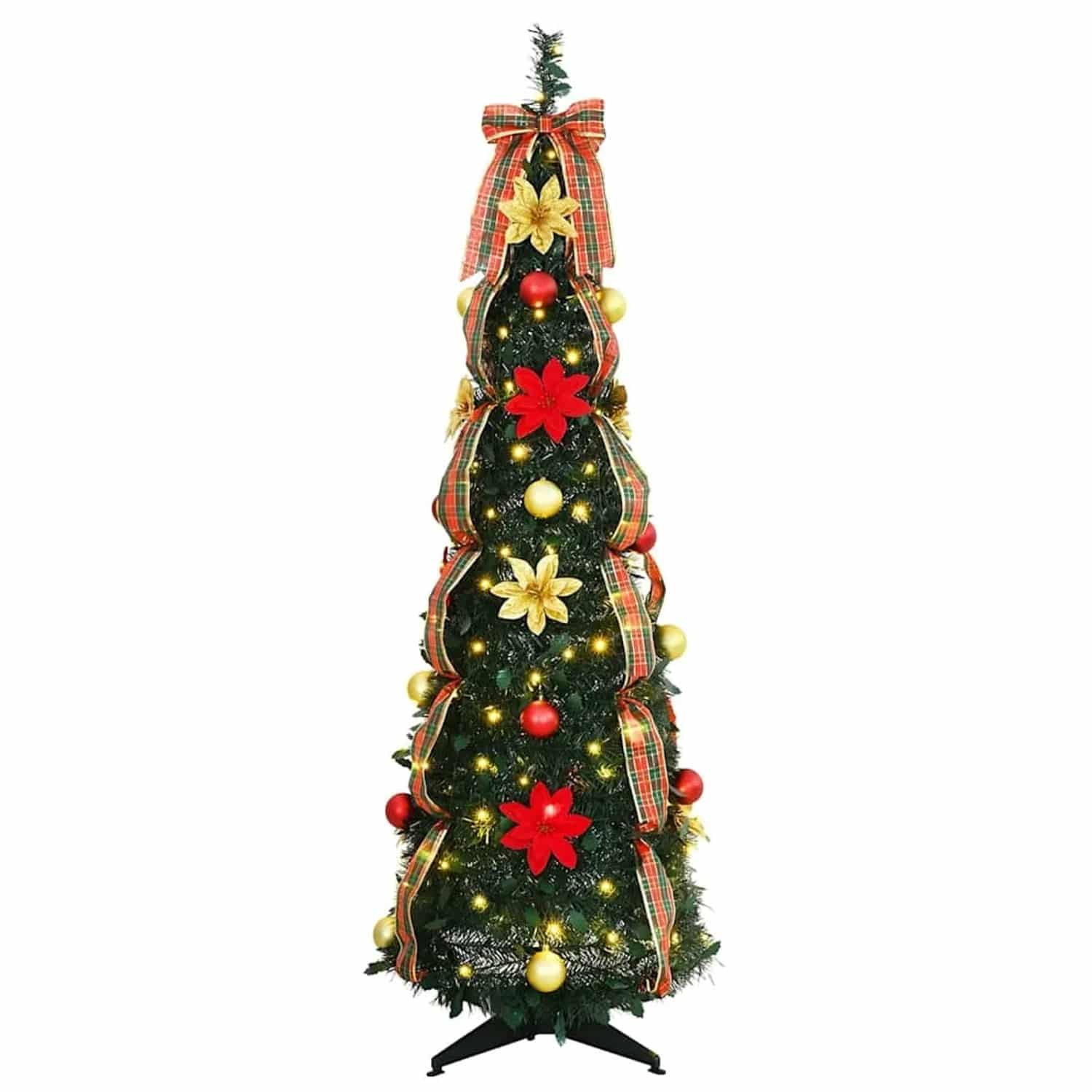 vidaXL Künstlicher Weihnachtsbaum mit 100 LEDs Grün 150 cm PVC 42018631