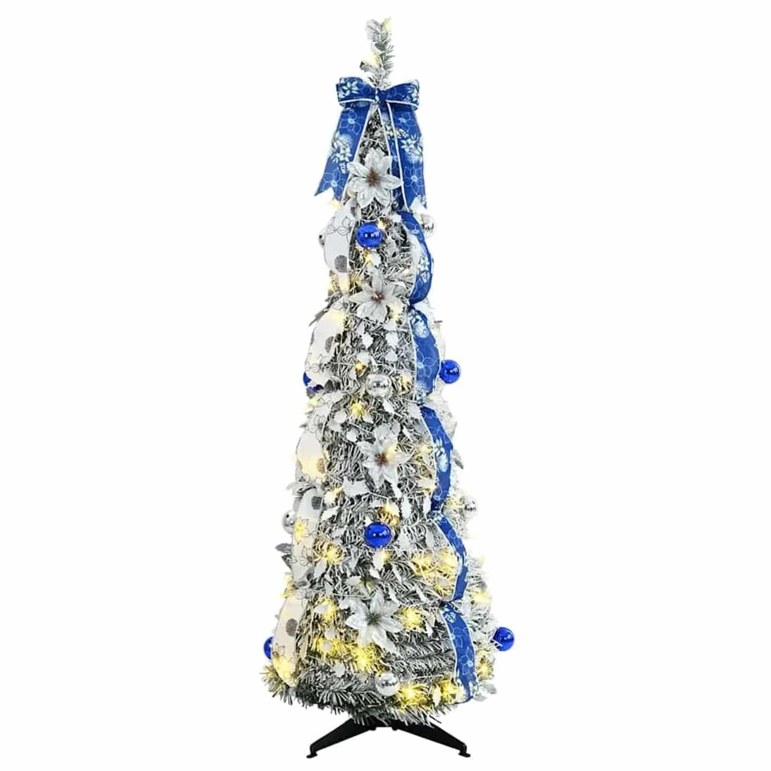 vidaXL Künstlicher Weihnachtsbaum mit 100 LEDs Grün 150 cm PVC 42018635