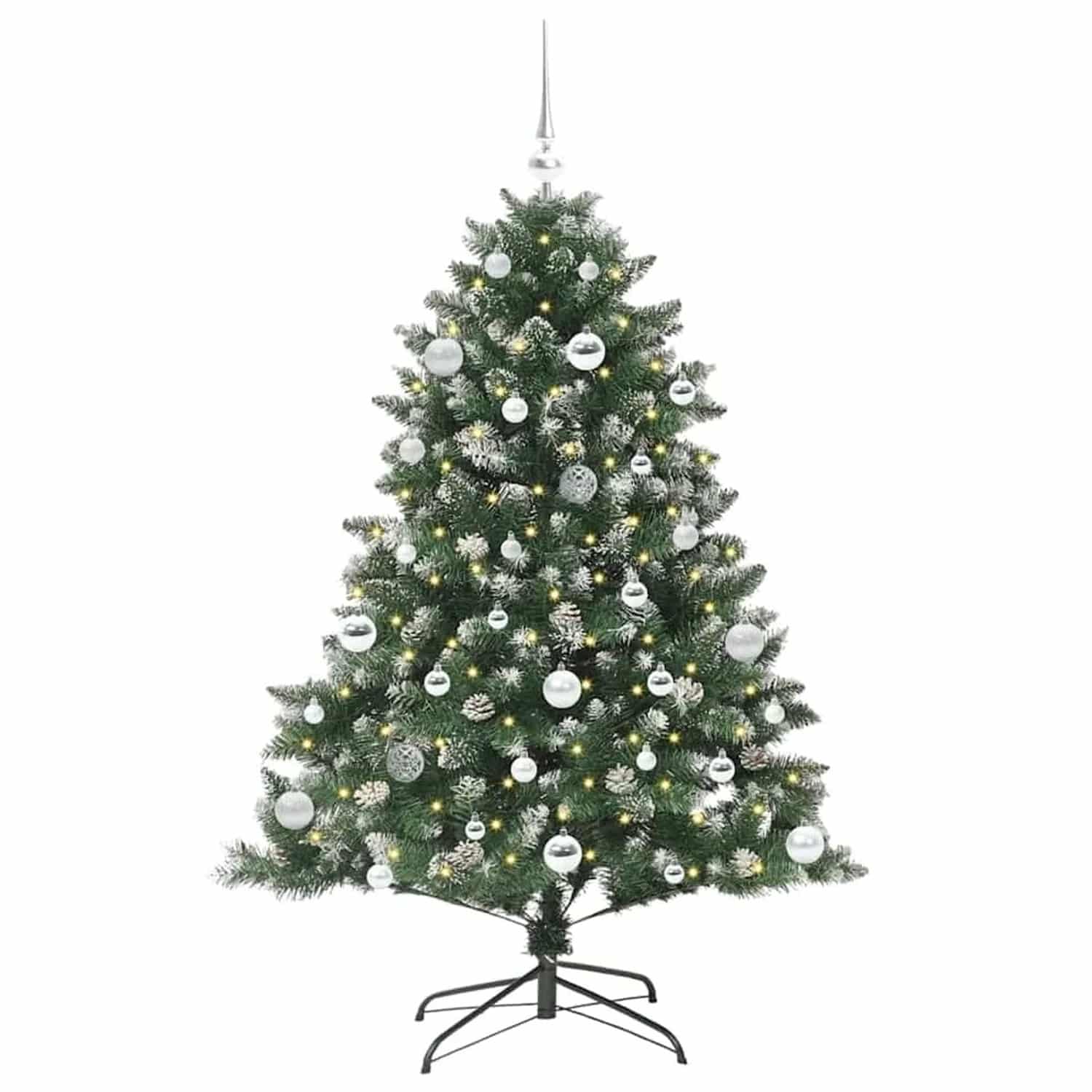 vidaXL Künstlicher Weihnachtsbaum mit 150 LEDs Grün 105 x 105 x 150 cm 3395226