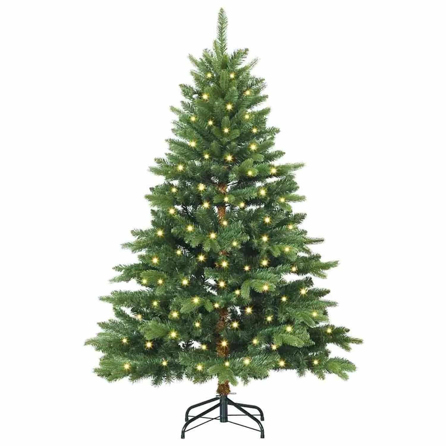 vidaXL Künstlicher Weihnachtsbaum mit 150 LEDs Grün 120 cm PE und PVC 3397519