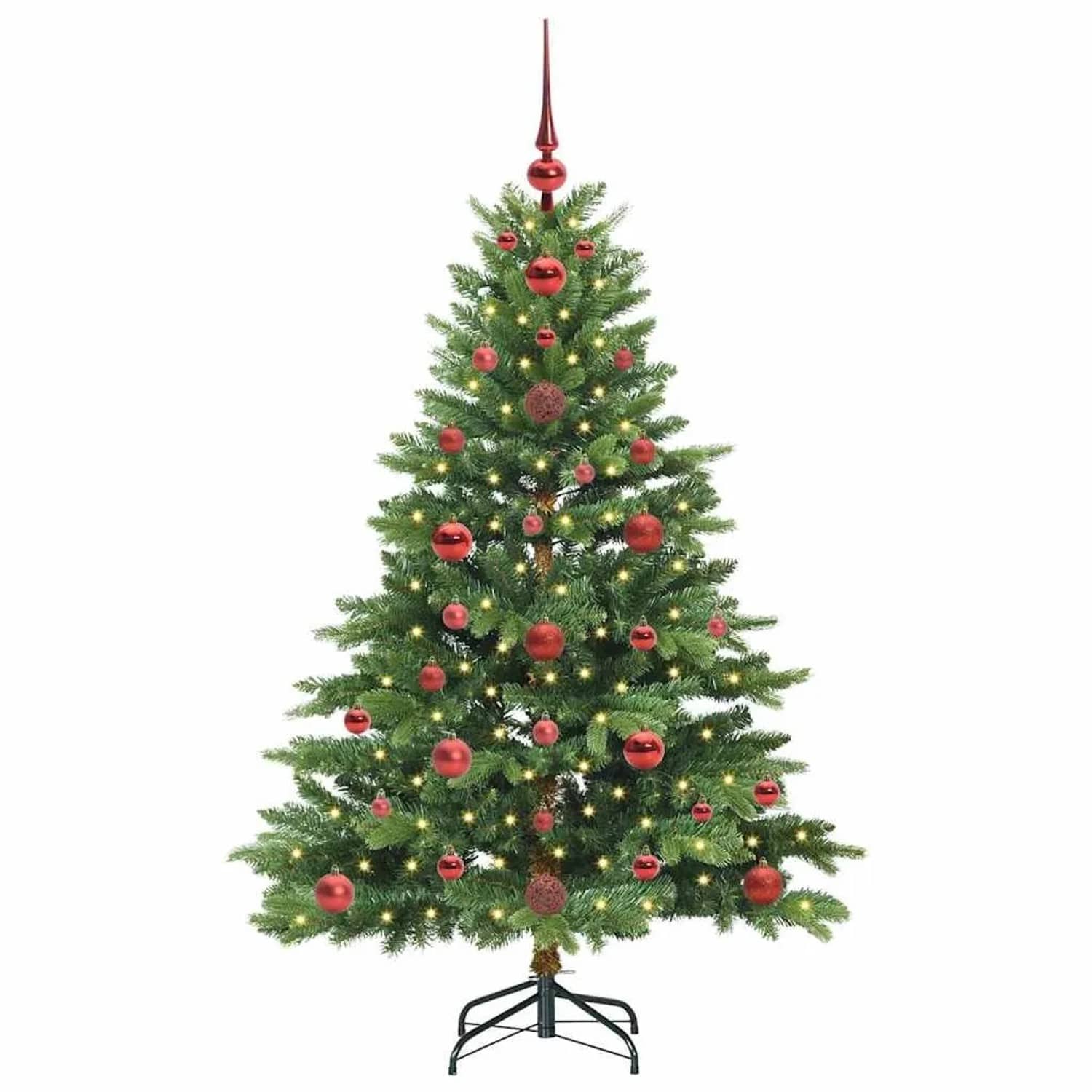 vidaXL Künstlicher Weihnachtsbaum mit 150 LEDs Grün 120 cm PE und PVC 3397523