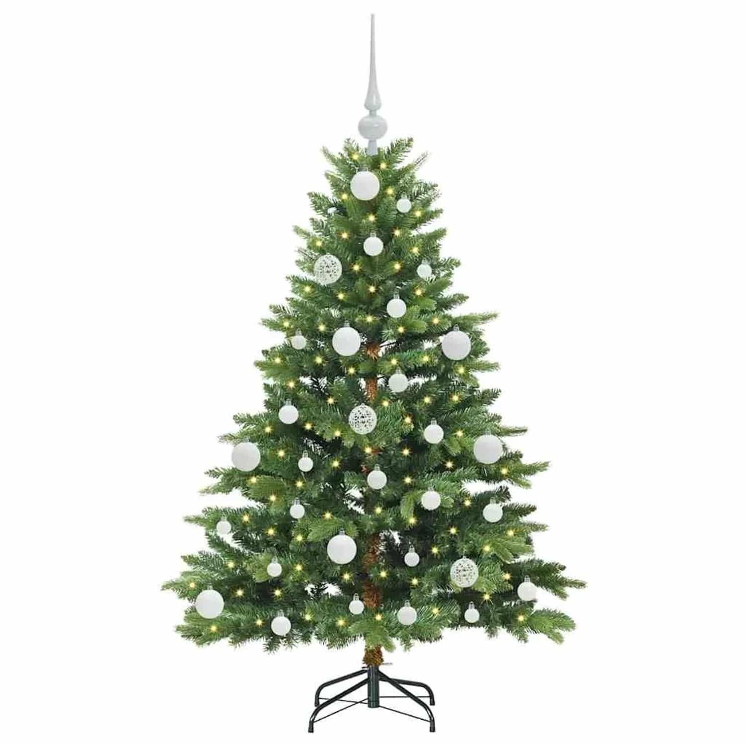 vidaXL Künstlicher Weihnachtsbaum mit 150 LEDs Grün 120 cm PE und PVC 3397526