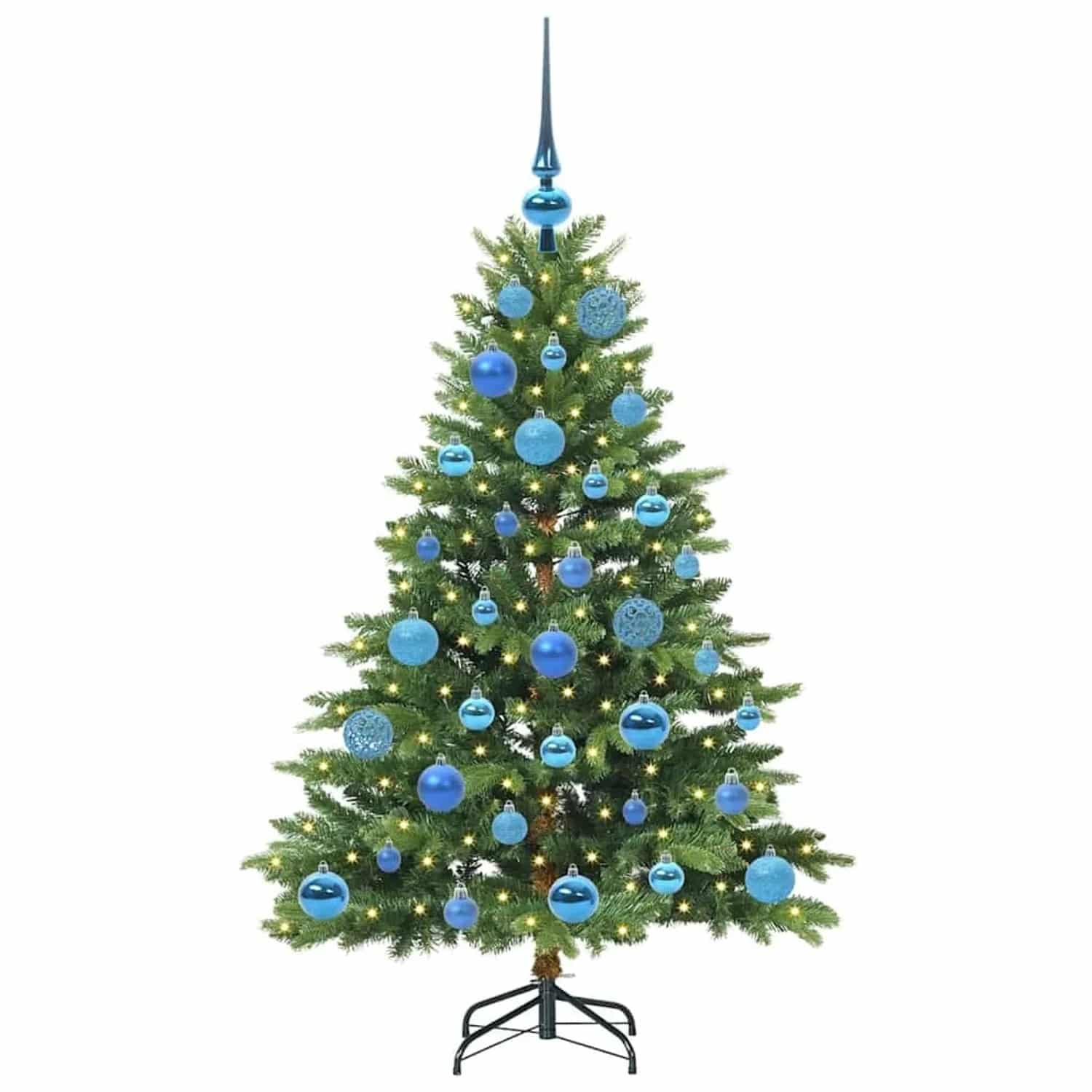 vidaXL Künstlicher Weihnachtsbaum mit 150 LEDs Grün 120 cm PE und PVC 3397530