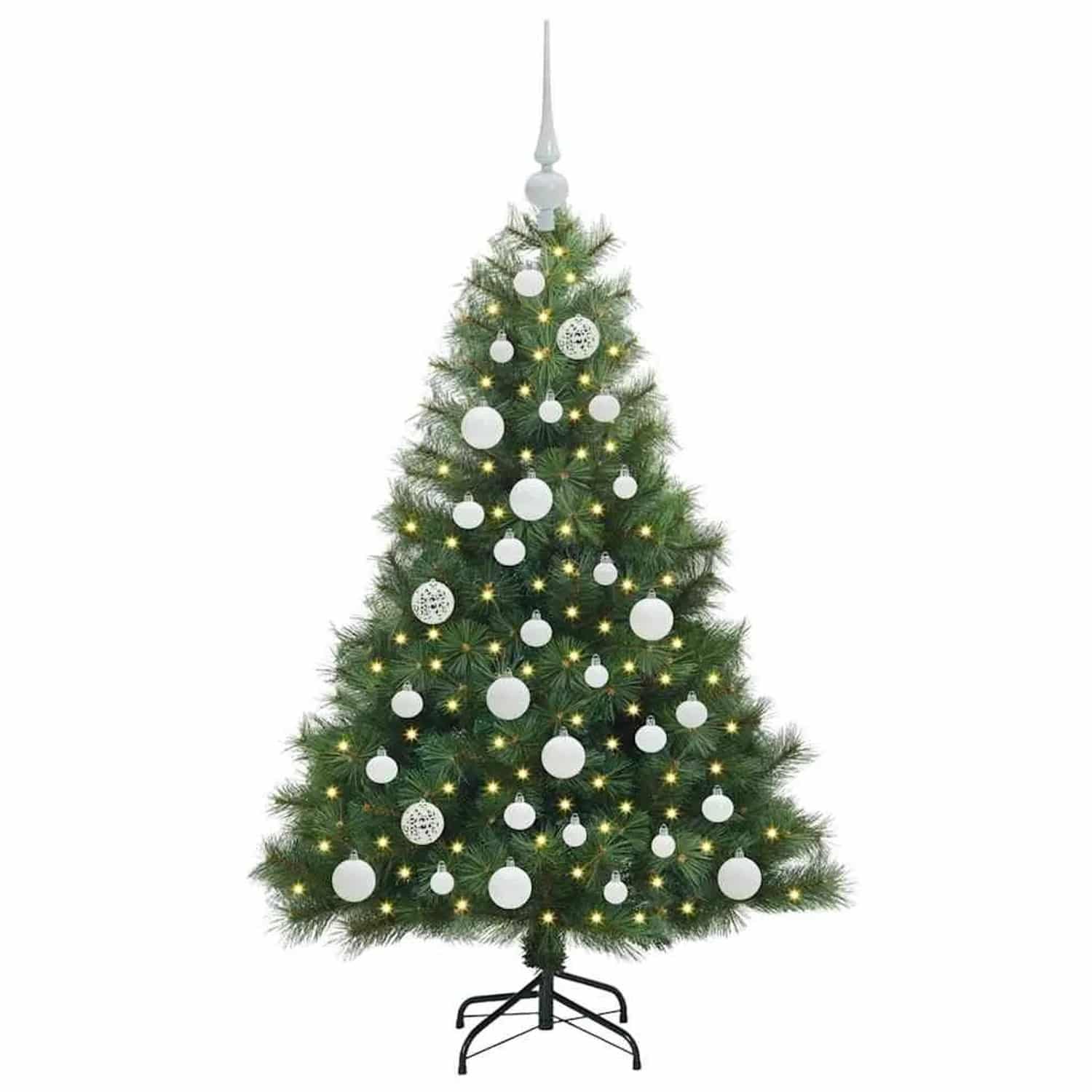 vidaXL Künstlicher Weihnachtsbaum mit 150 LEDs Grün 120 cm PE und PVC 3397760