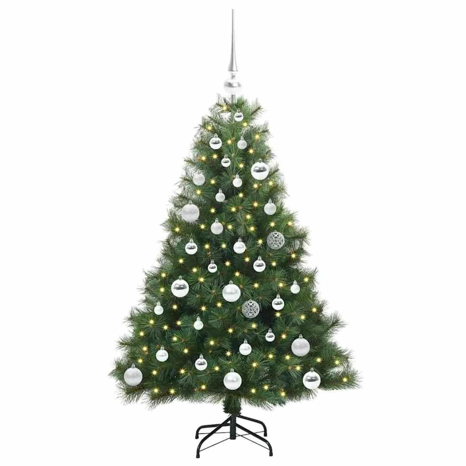 vidaXL Künstlicher Weihnachtsbaum mit 150 LEDs Grün 120 cm PE und PVC 3397762