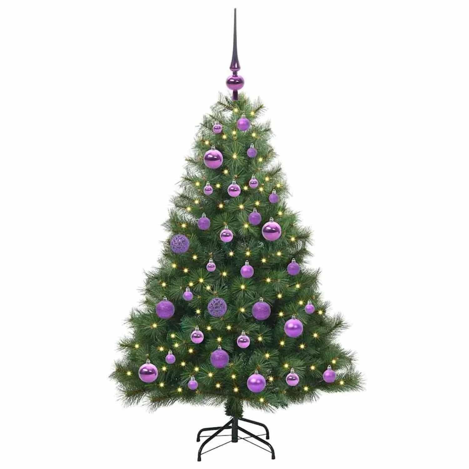 vidaXL Künstlicher Weihnachtsbaum mit 150 LEDs Grün 120 cm PE und PVC 3397763