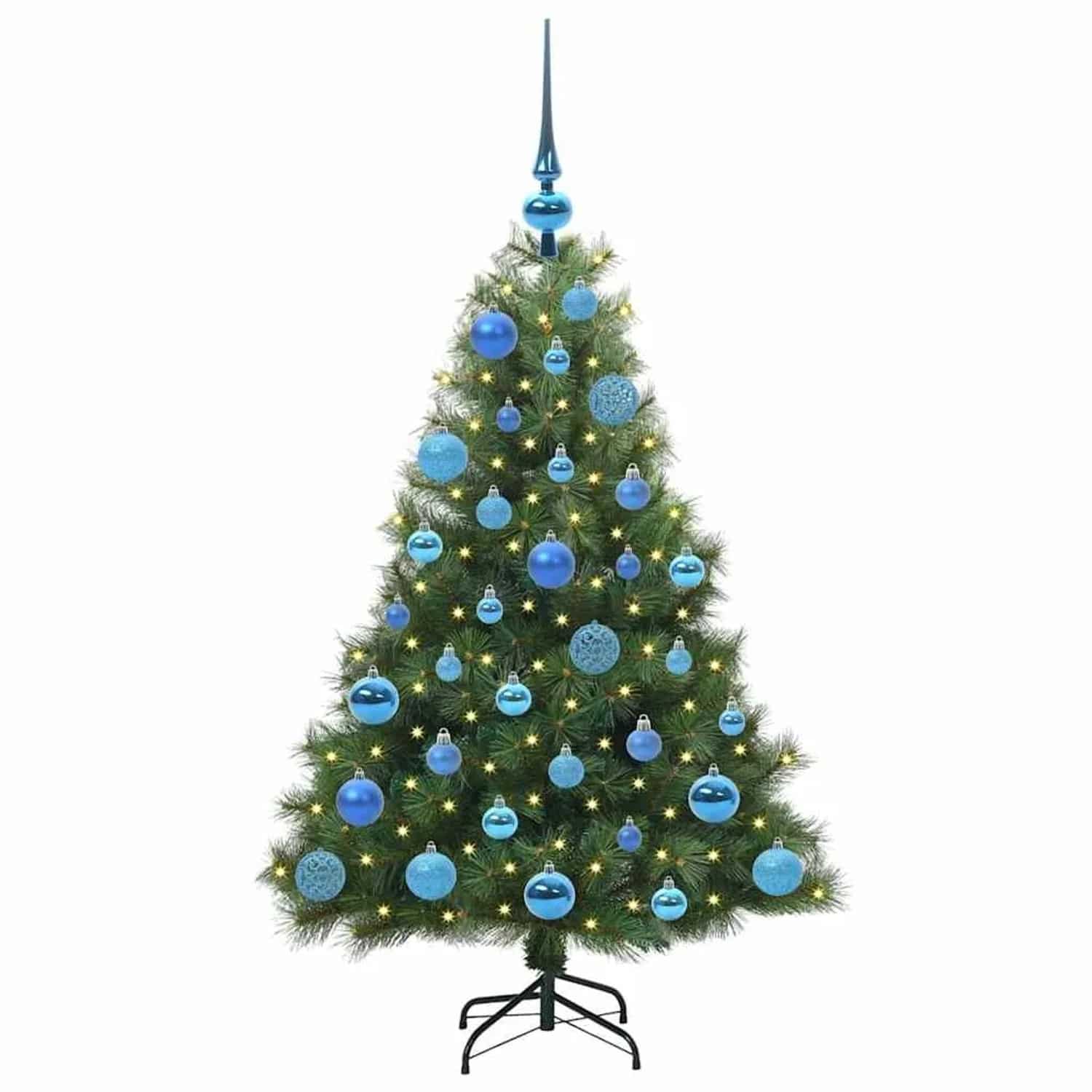 vidaXL Künstlicher Weihnachtsbaum mit 150 LEDs Grün 120 cm PE und PVC 3397764